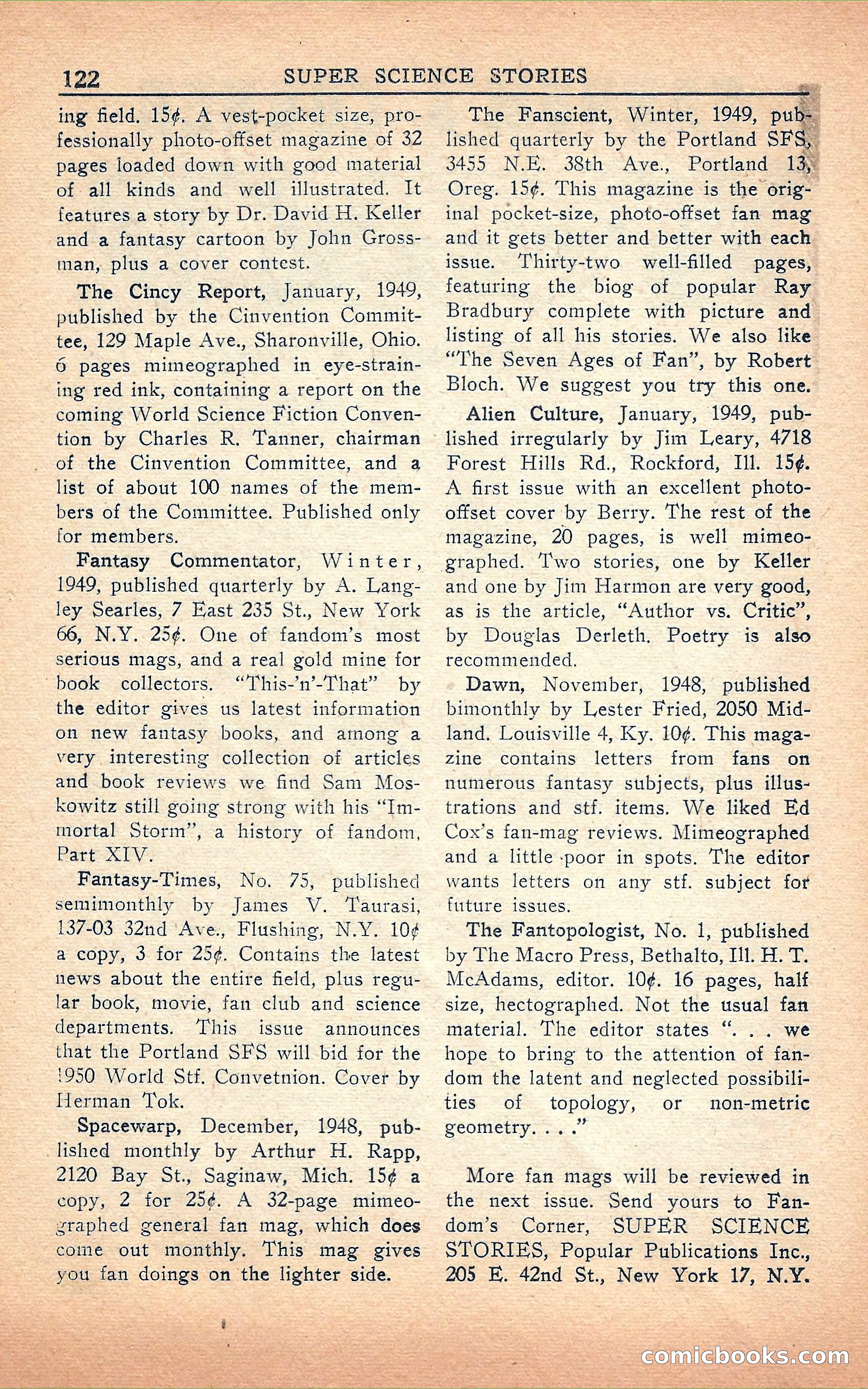 Super Science Stories, July 1949 — page 122 of 132