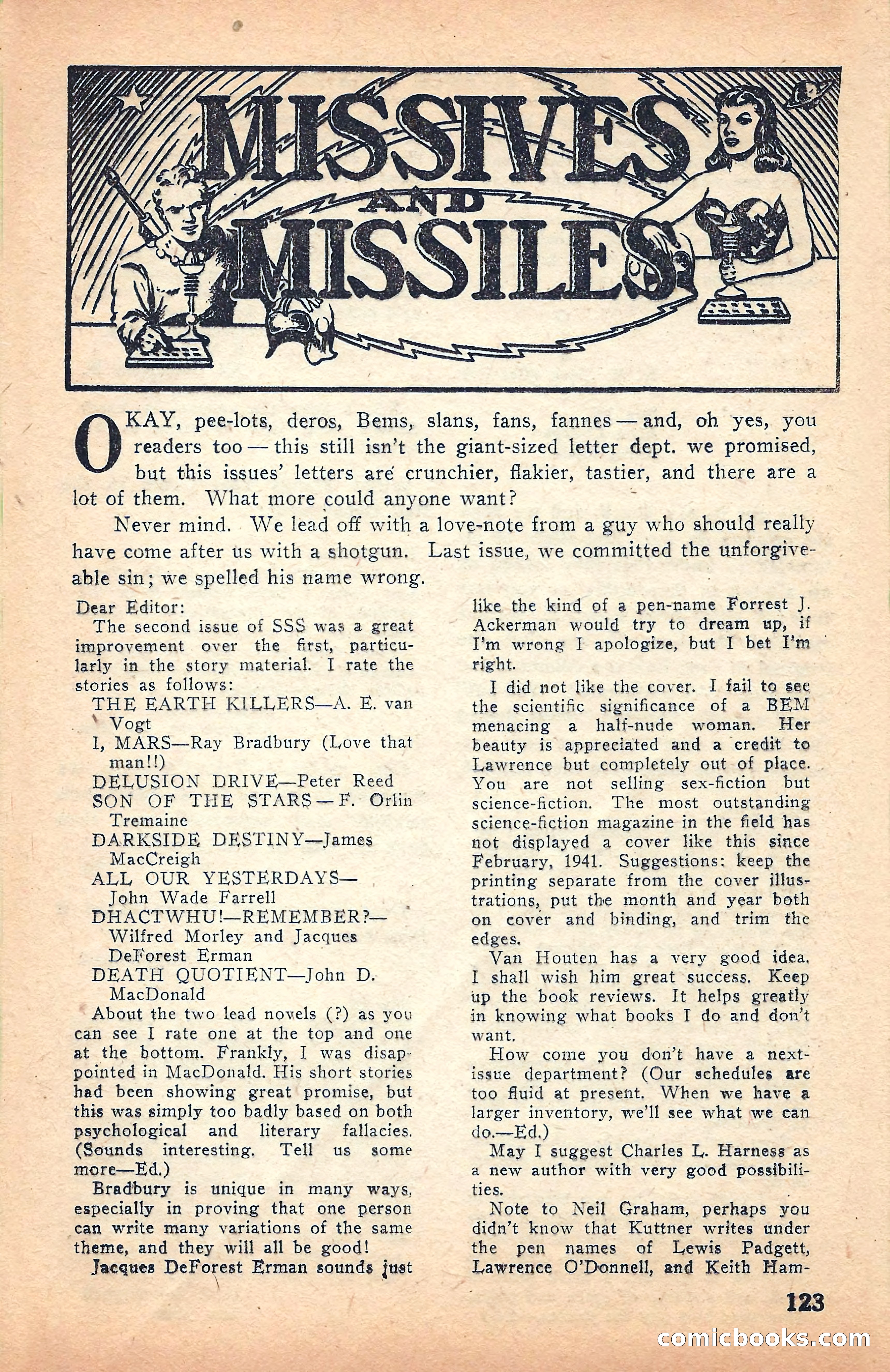 Super Science Stories, July 1949 — page 123 of 132