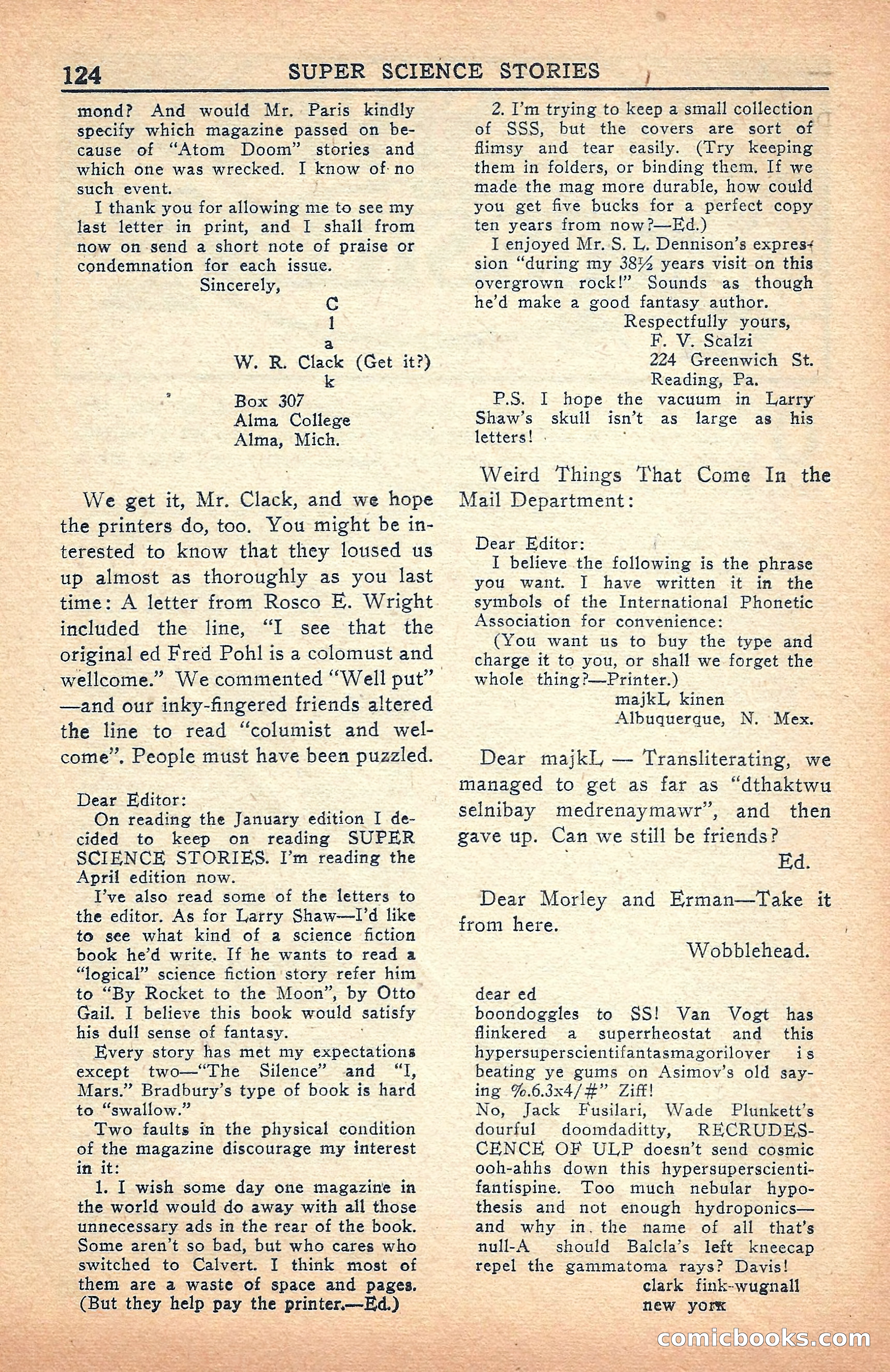 Super Science Stories, July 1949 — page 124 of 132