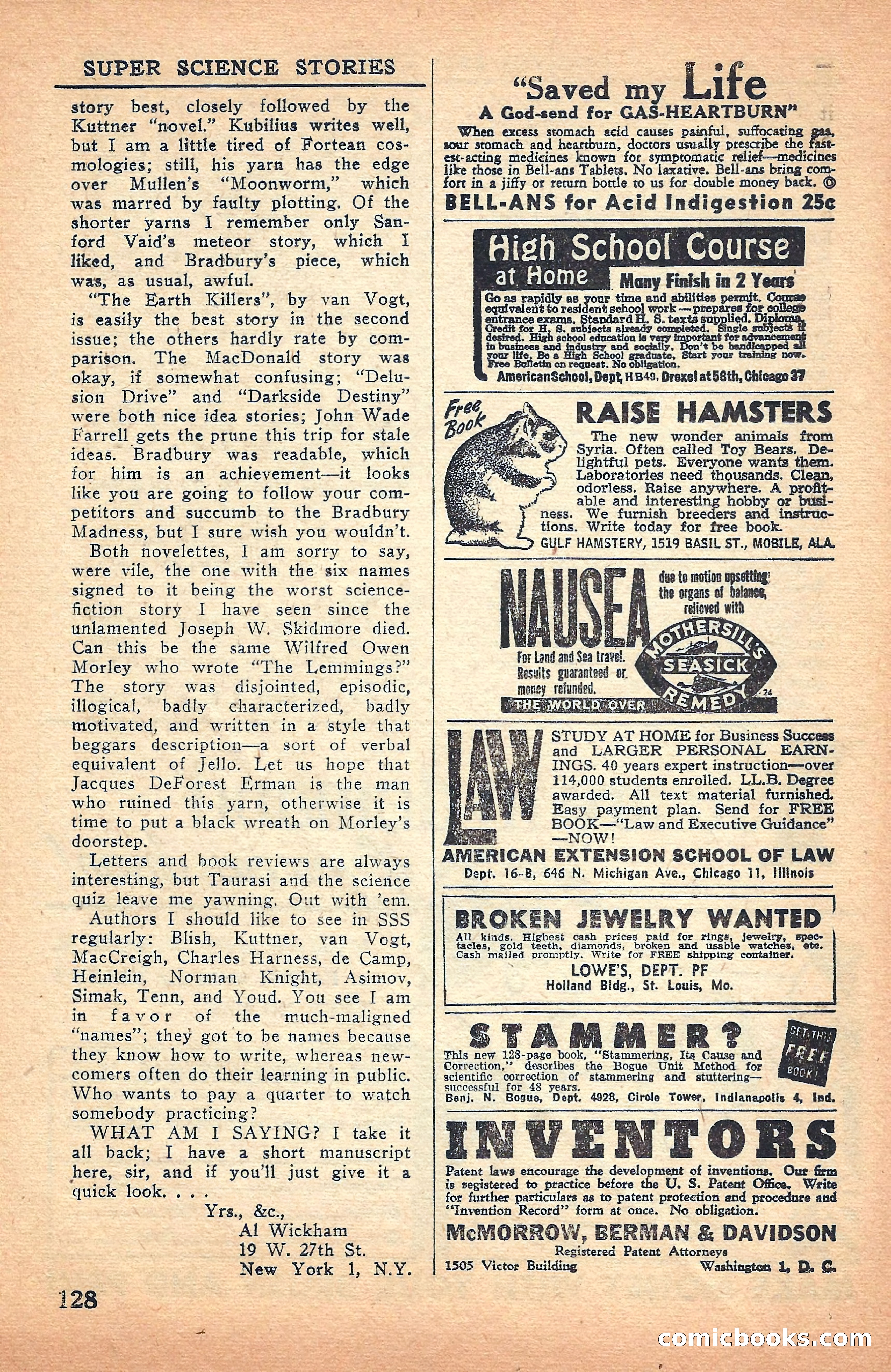Super Science Stories, July 1949 — page 128 of 132