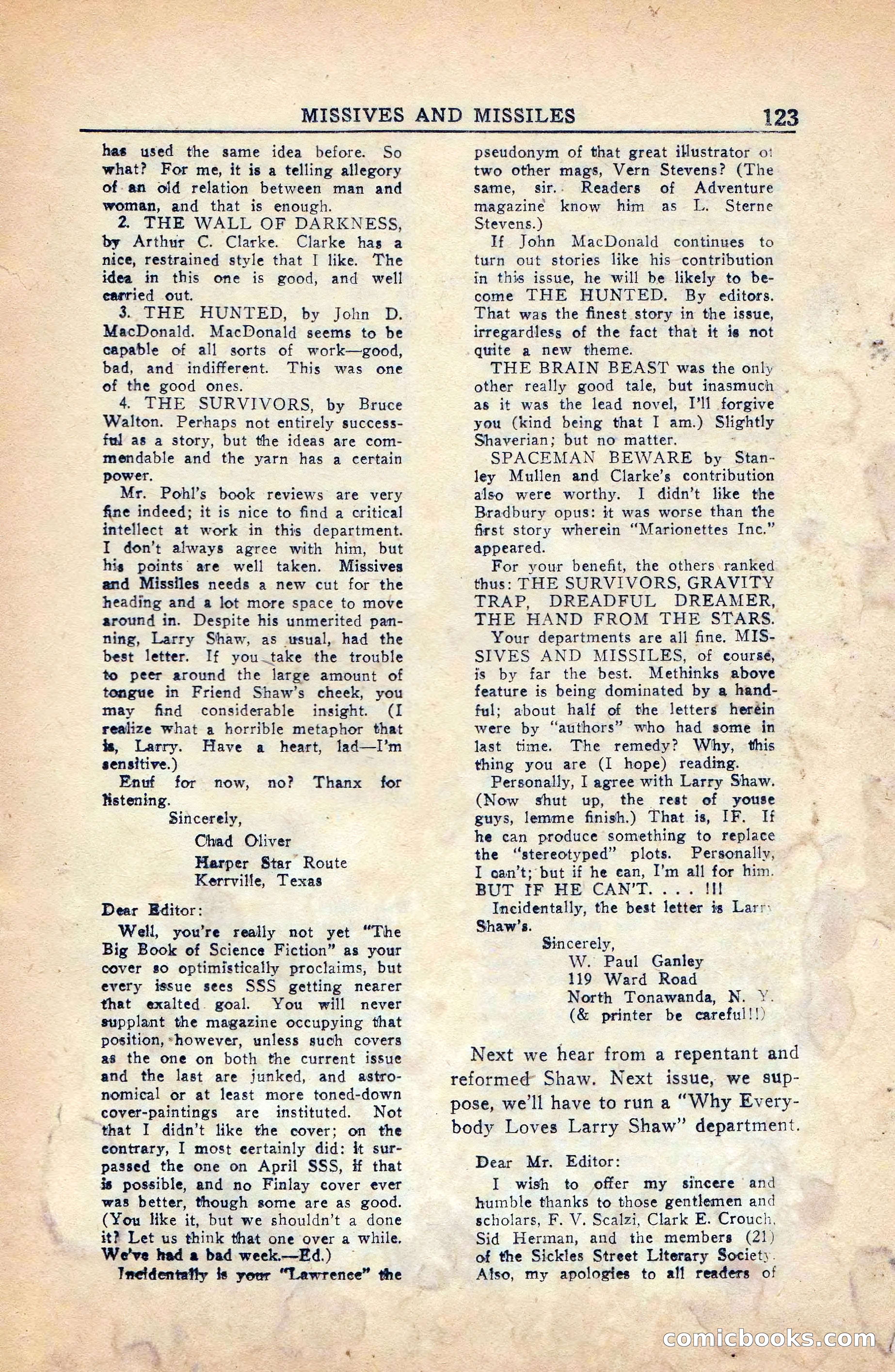 Super Science Stories, Vol. 5, No. 4 — page 124 of 132