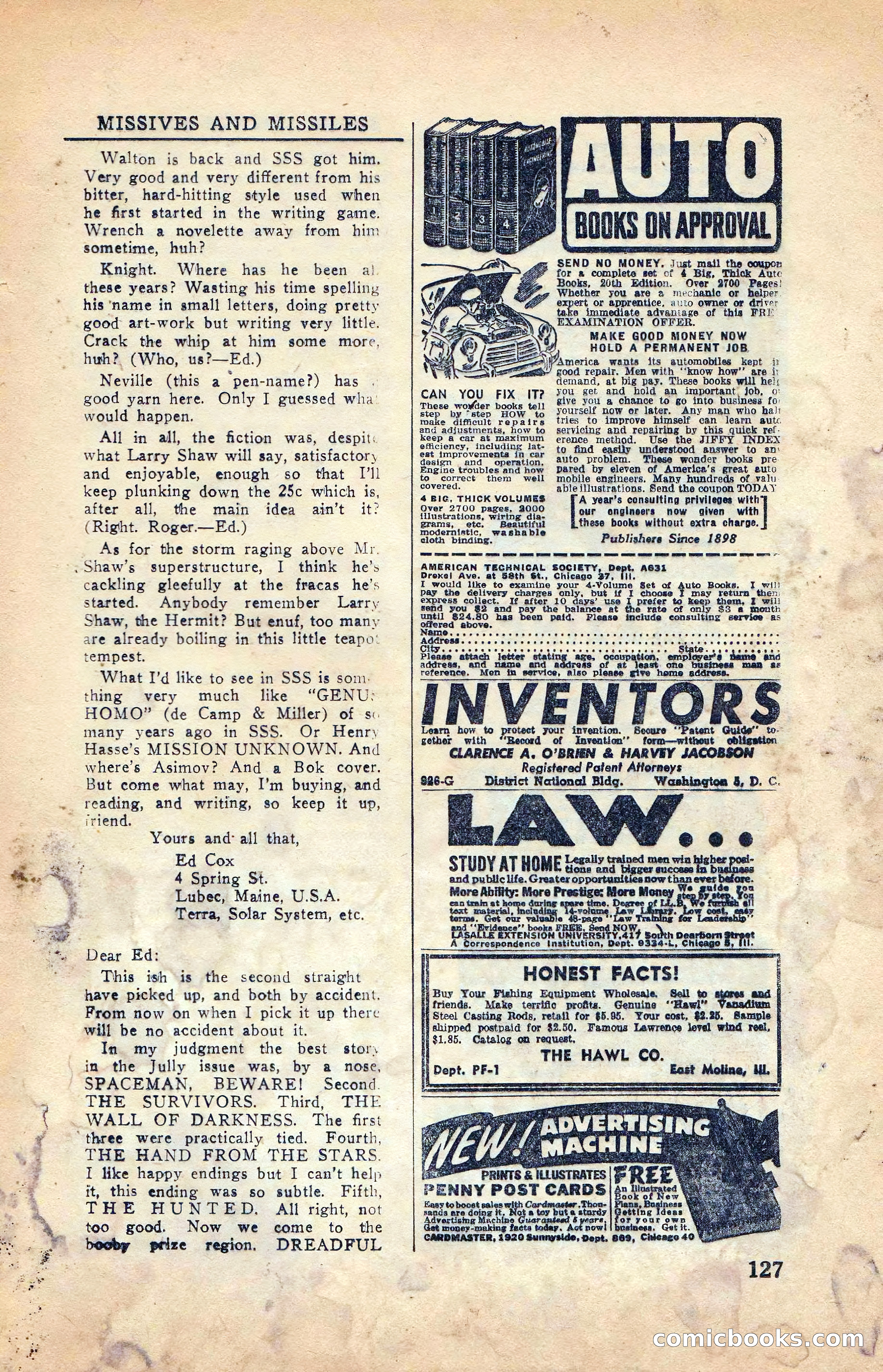 Super Science Stories, Vol. 5, No. 4 — page 128 of 132