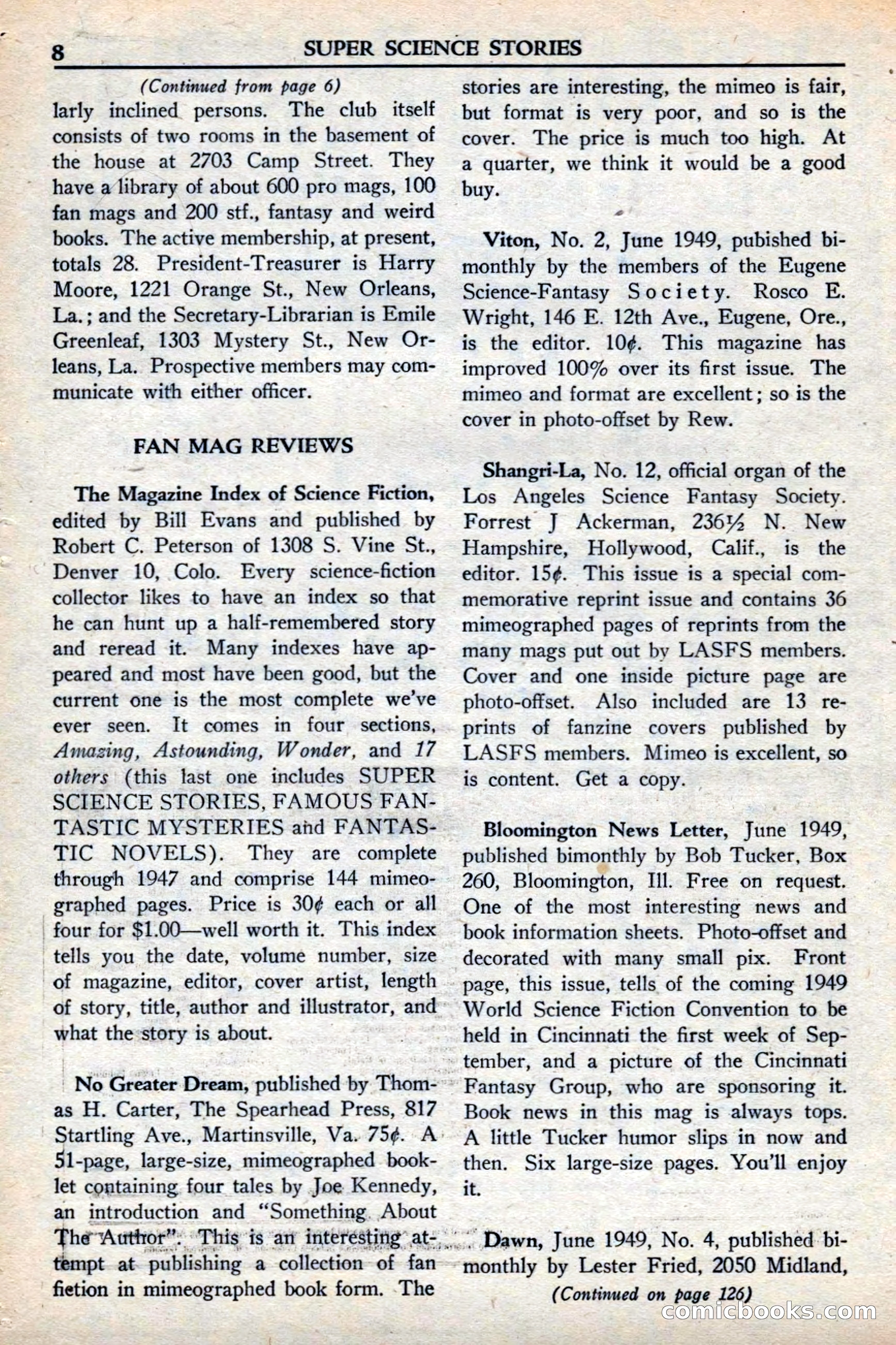 Super Science Stories, November 1949 — page 8 of 132