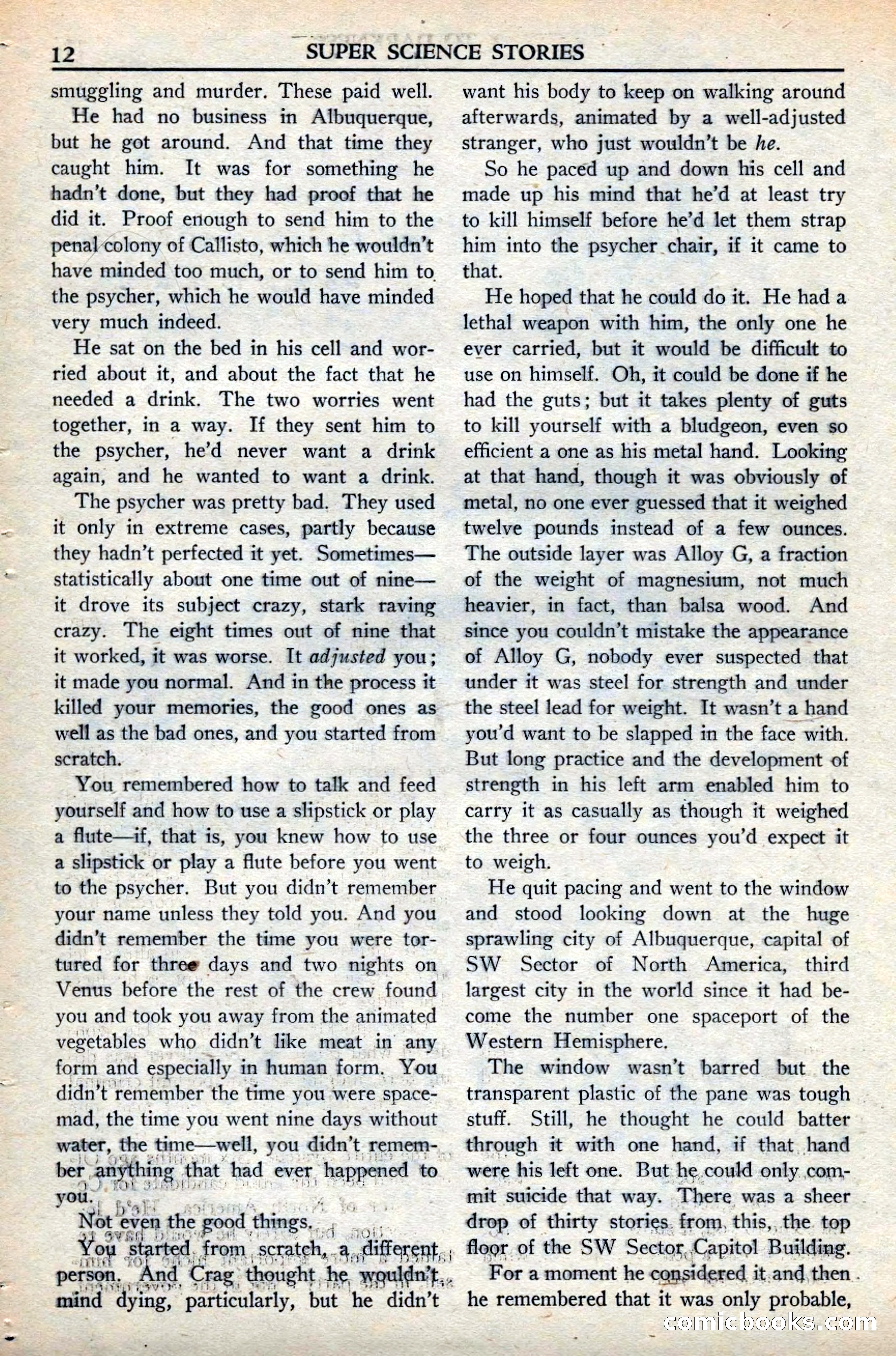 Super Science Stories, November 1949 — page 12 of 132