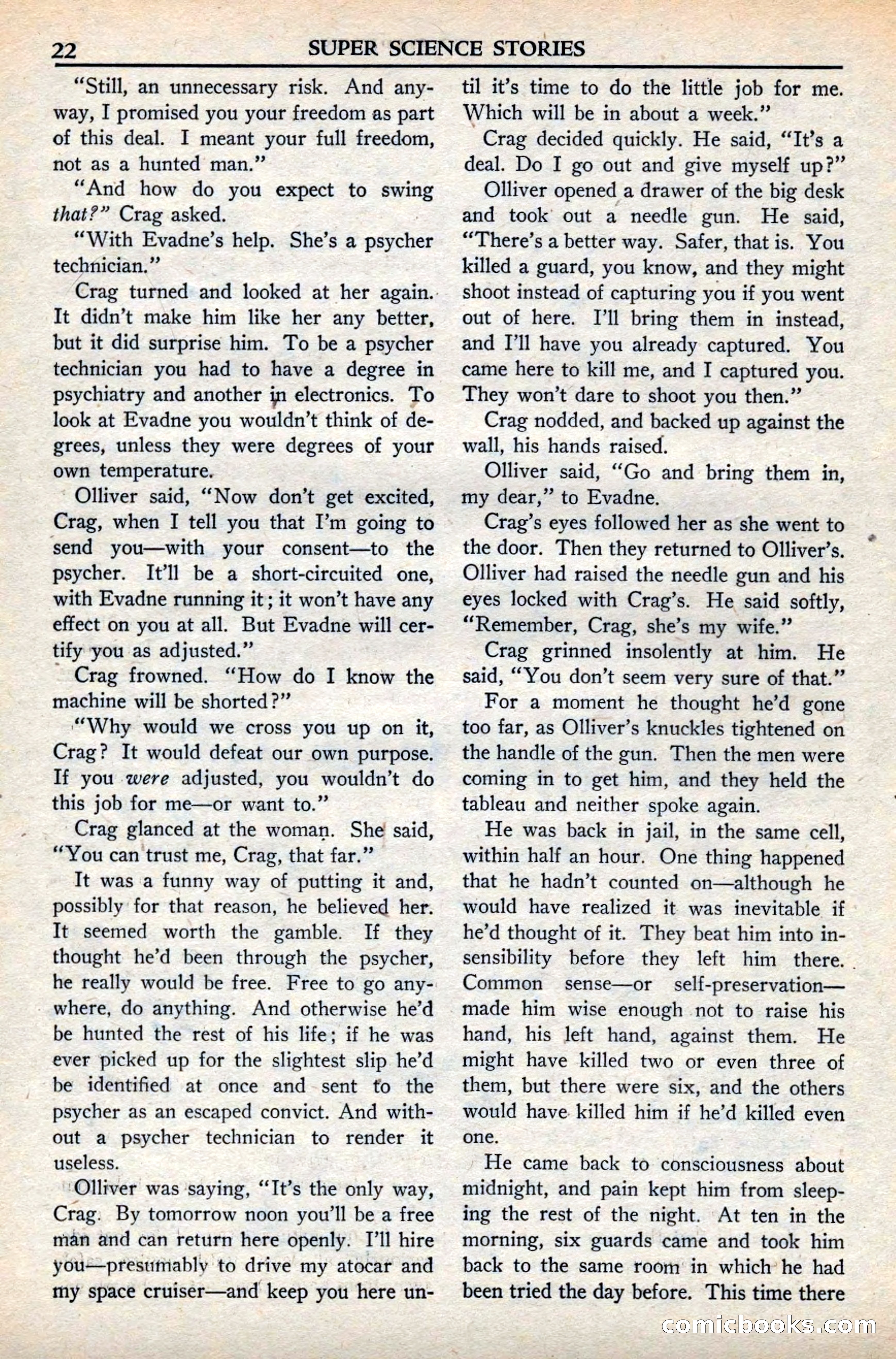 Super Science Stories, November 1949 — page 22 of 132