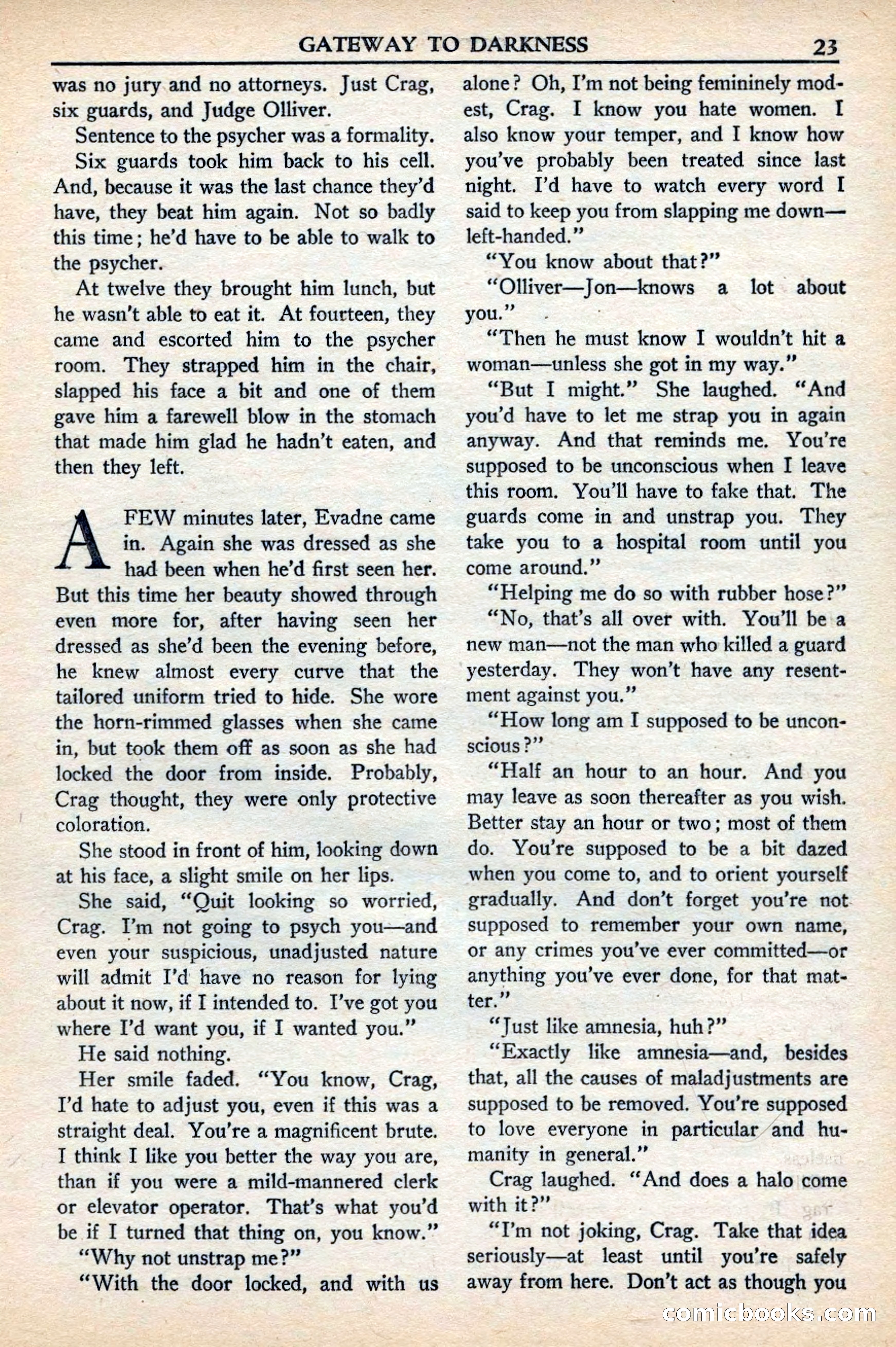 Super Science Stories, November 1949 — page 23 of 132