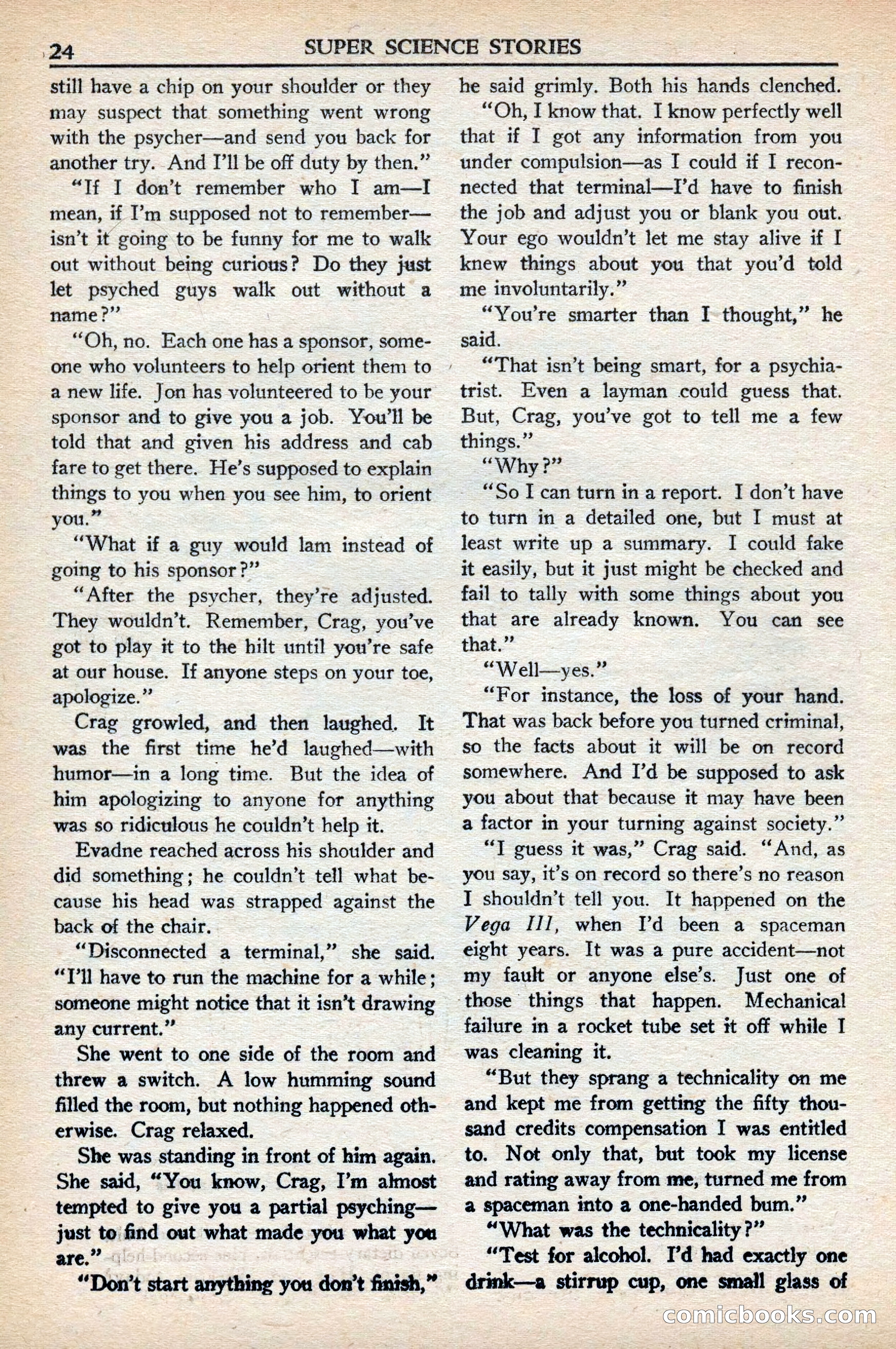 Super Science Stories, November 1949 — page 24 of 132