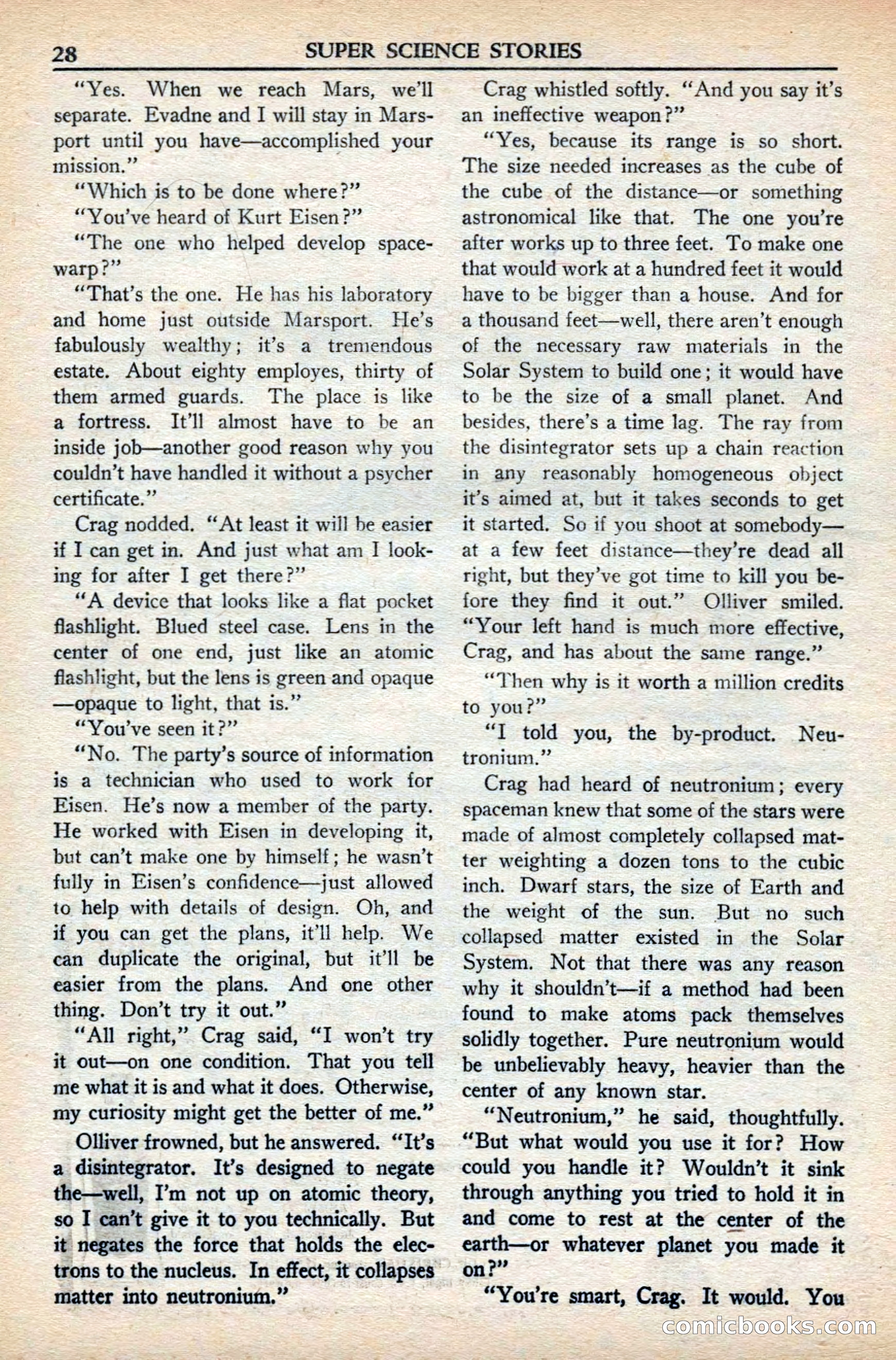 Super Science Stories, November 1949 — page 28 of 132