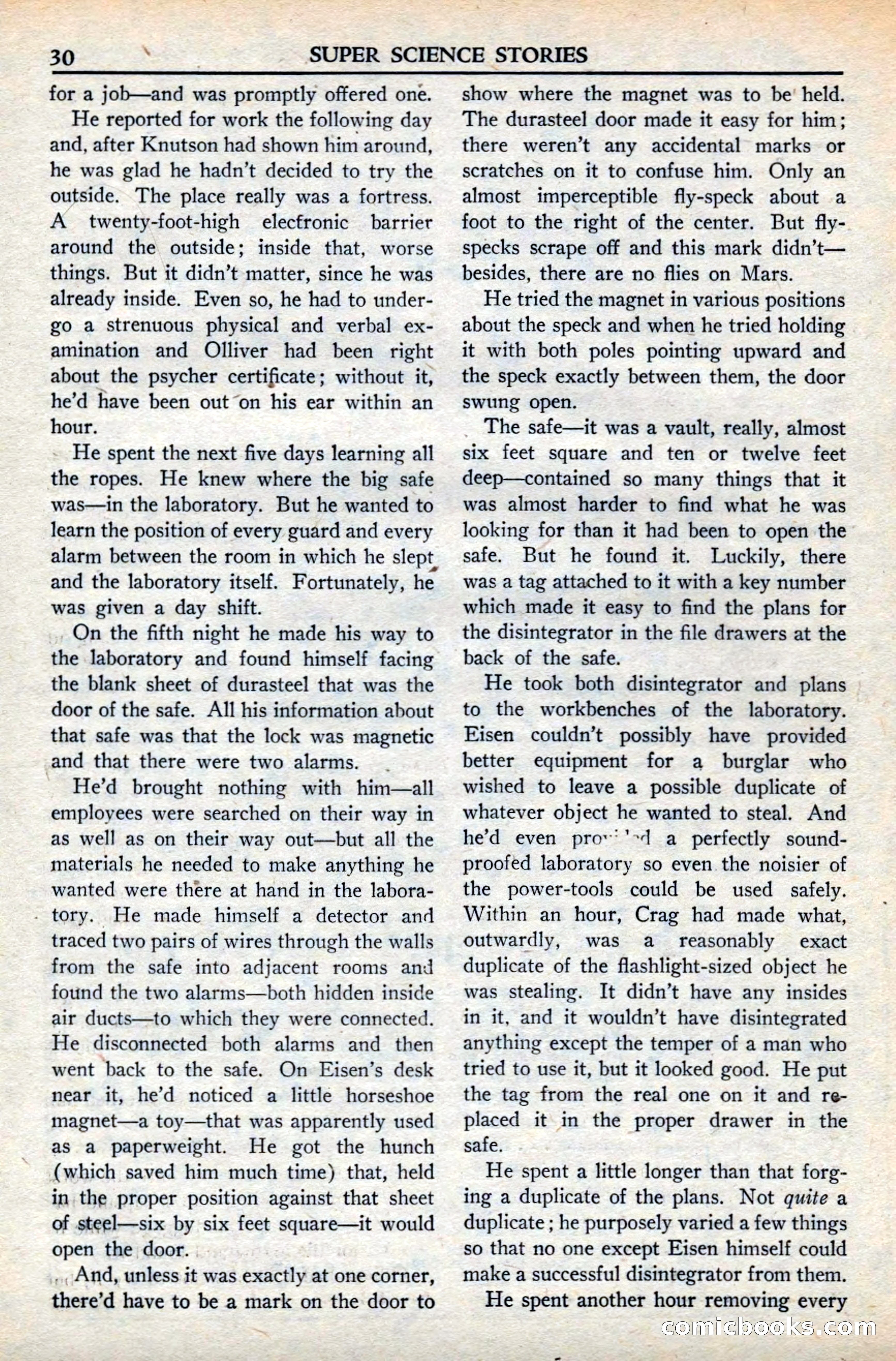 Super Science Stories, November 1949 — page 30 of 132