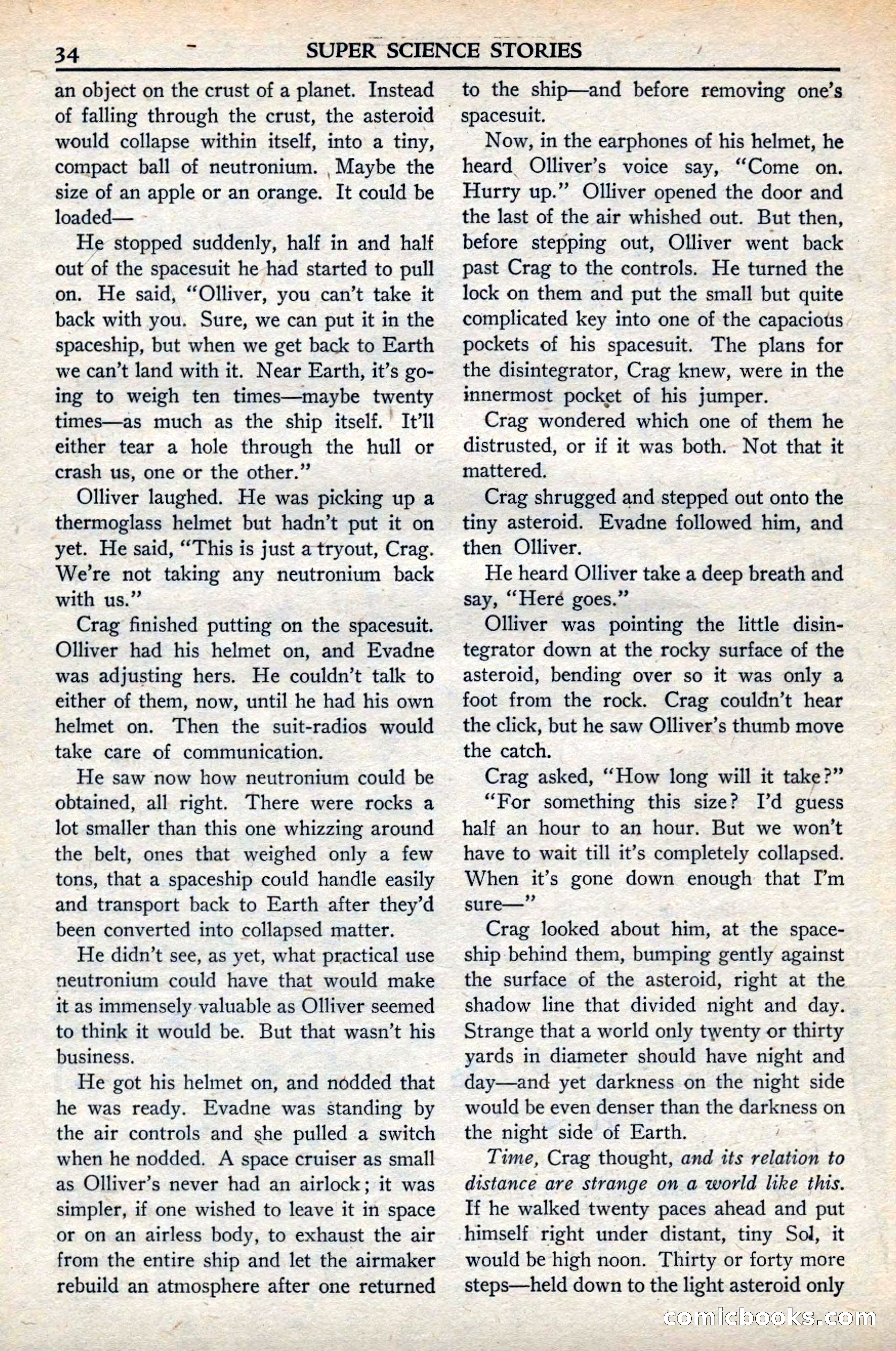 Super Science Stories, November 1949 — page 34 of 132