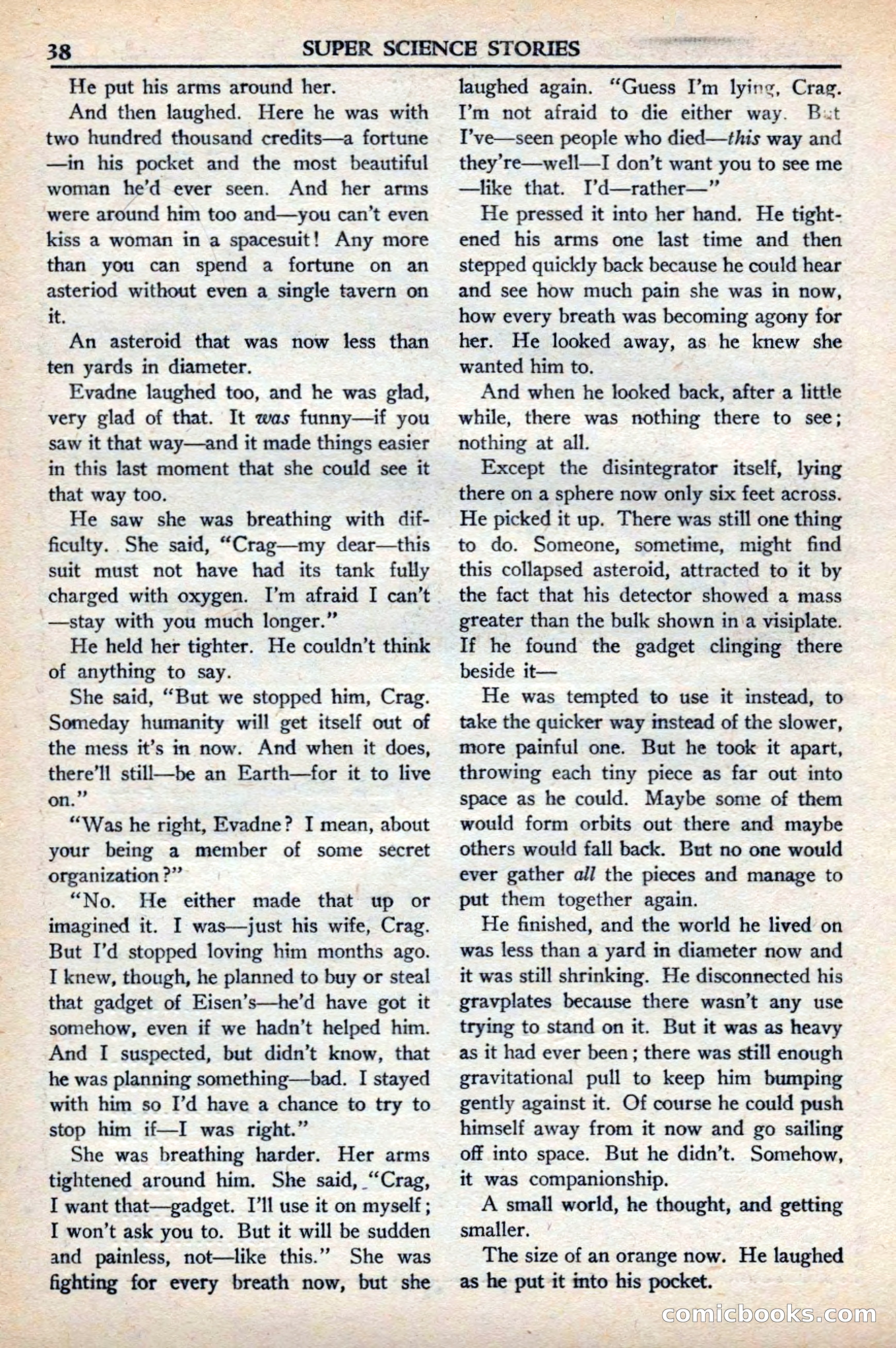 Super Science Stories, November 1949 — page 38 of 132