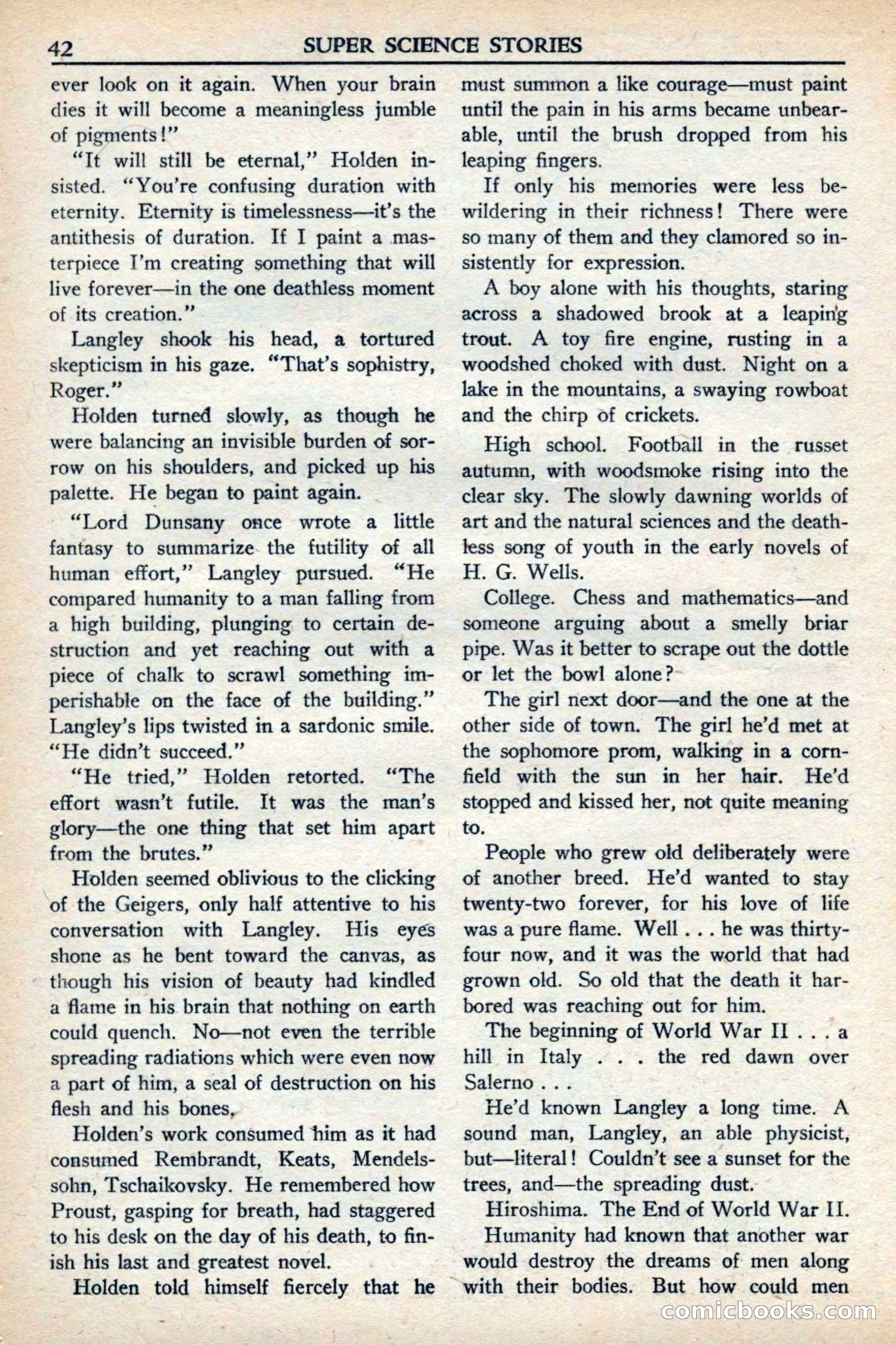 Super Science Stories, November 1949 — page 42 of 132
