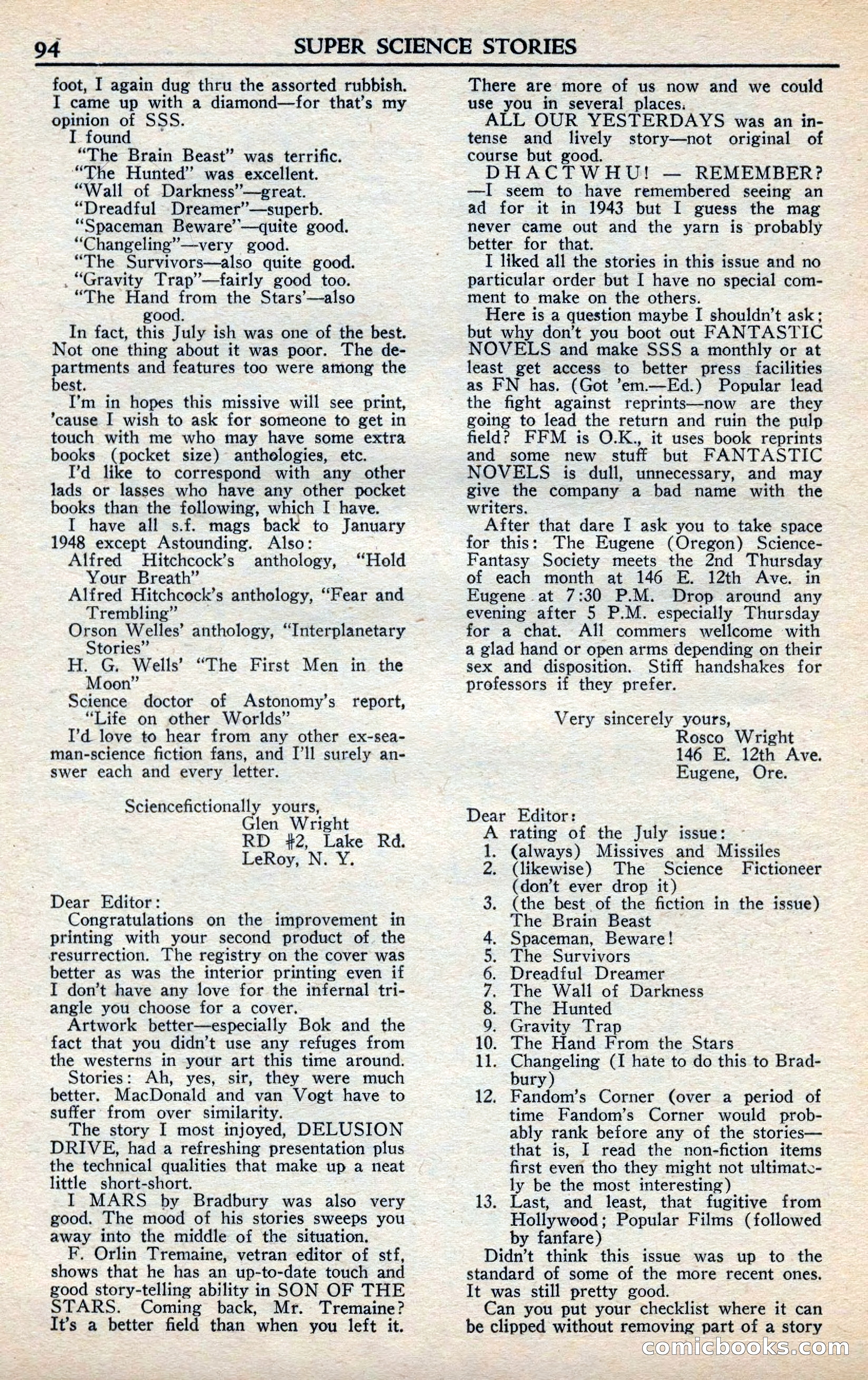 Super Science Stories, November 1949 — page 94 of 132