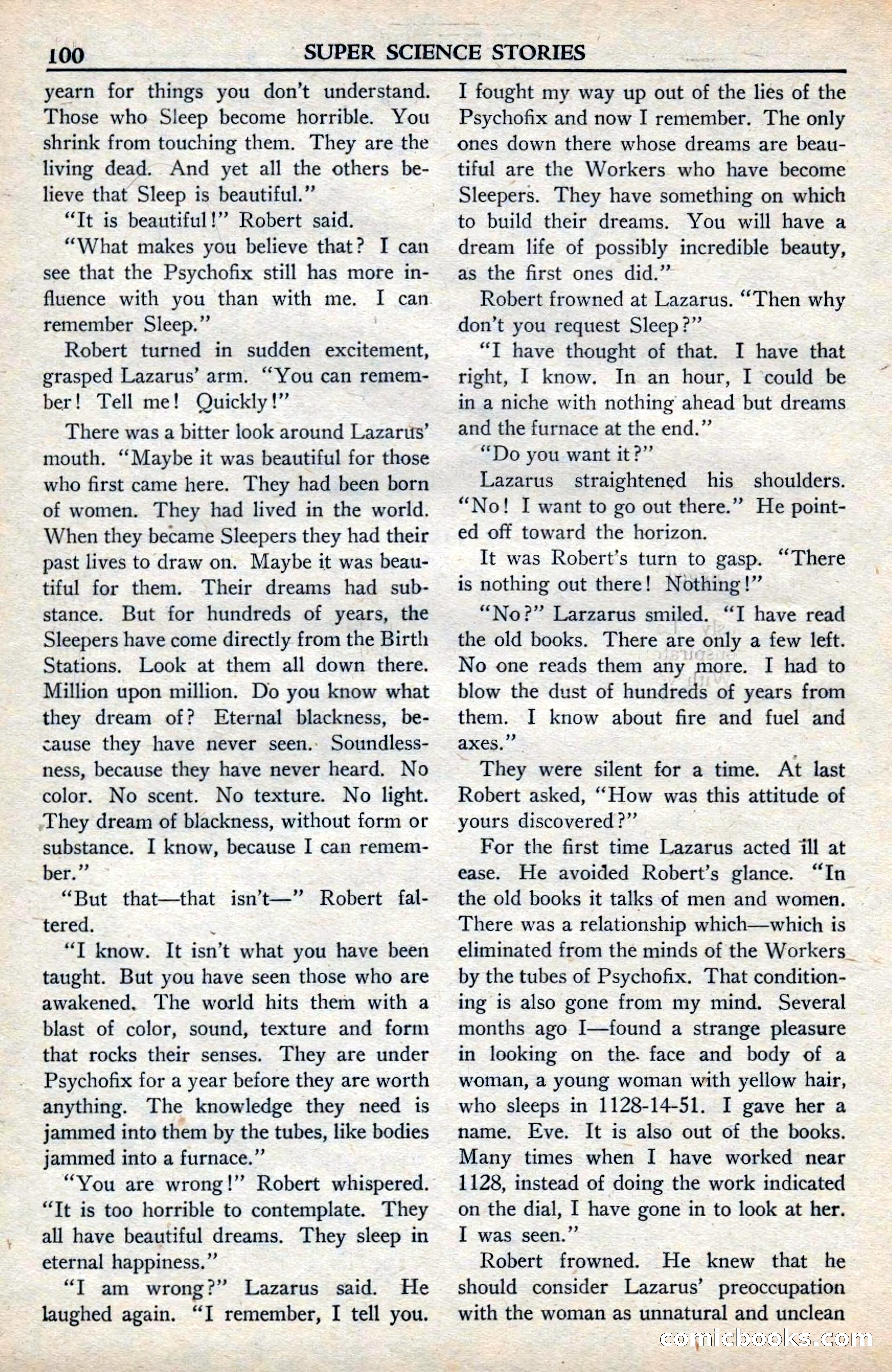 Super Science Stories, November 1949 — page 100 of 132