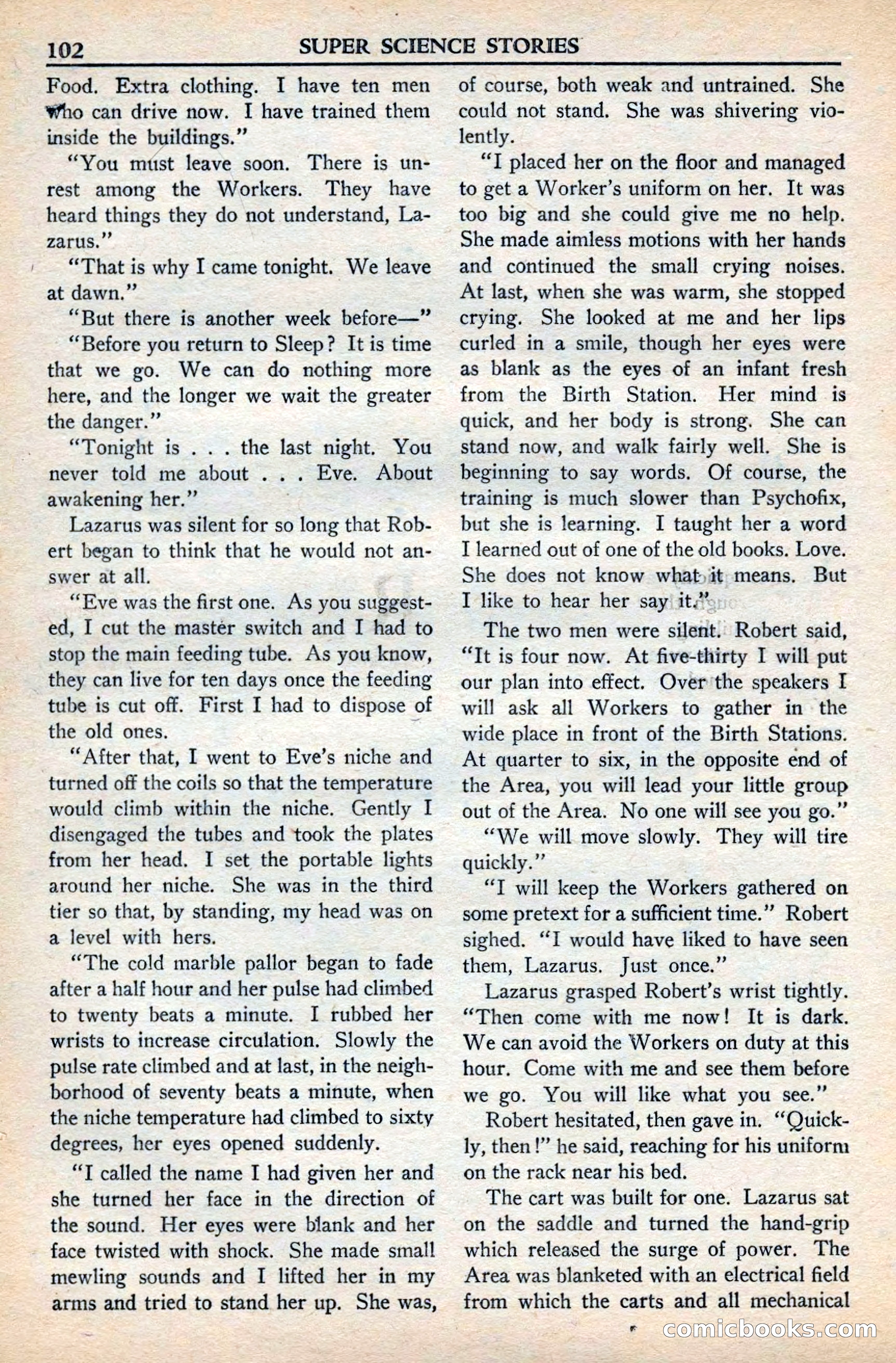 Super Science Stories, November 1949 — page 102 of 132
