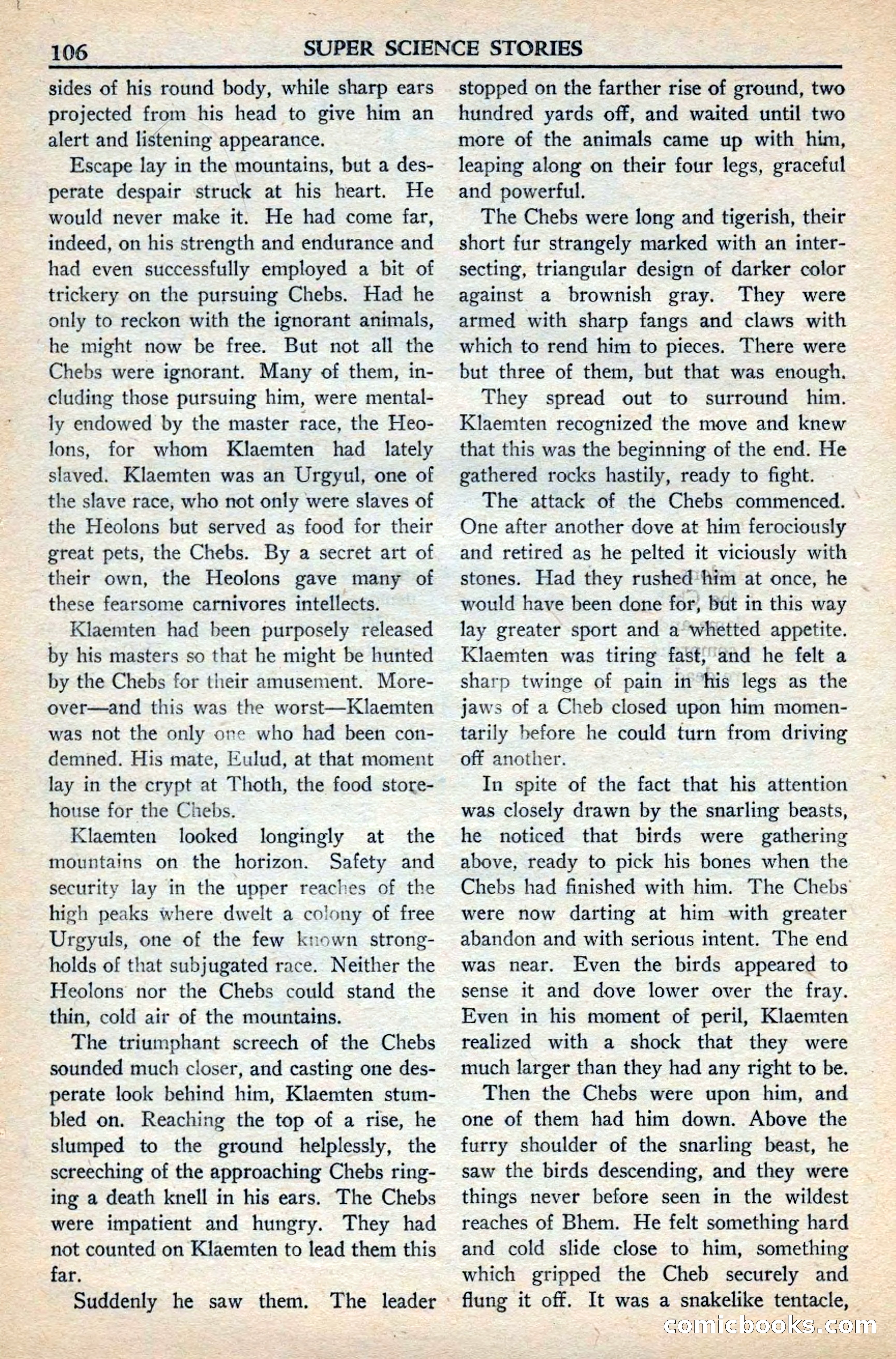 Super Science Stories, November 1949 — page 106 of 132
