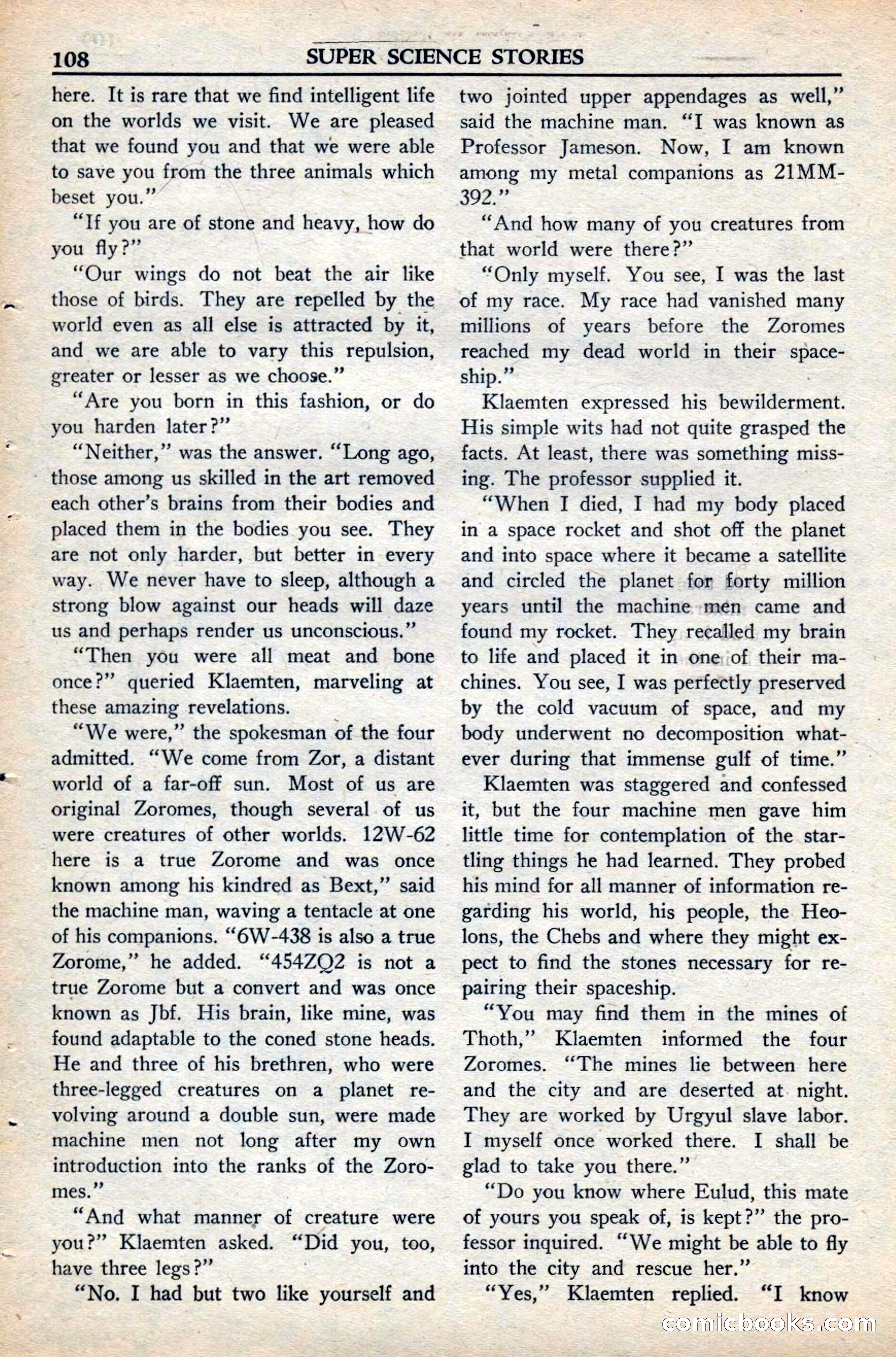 Super Science Stories, November 1949 — page 108 of 132
