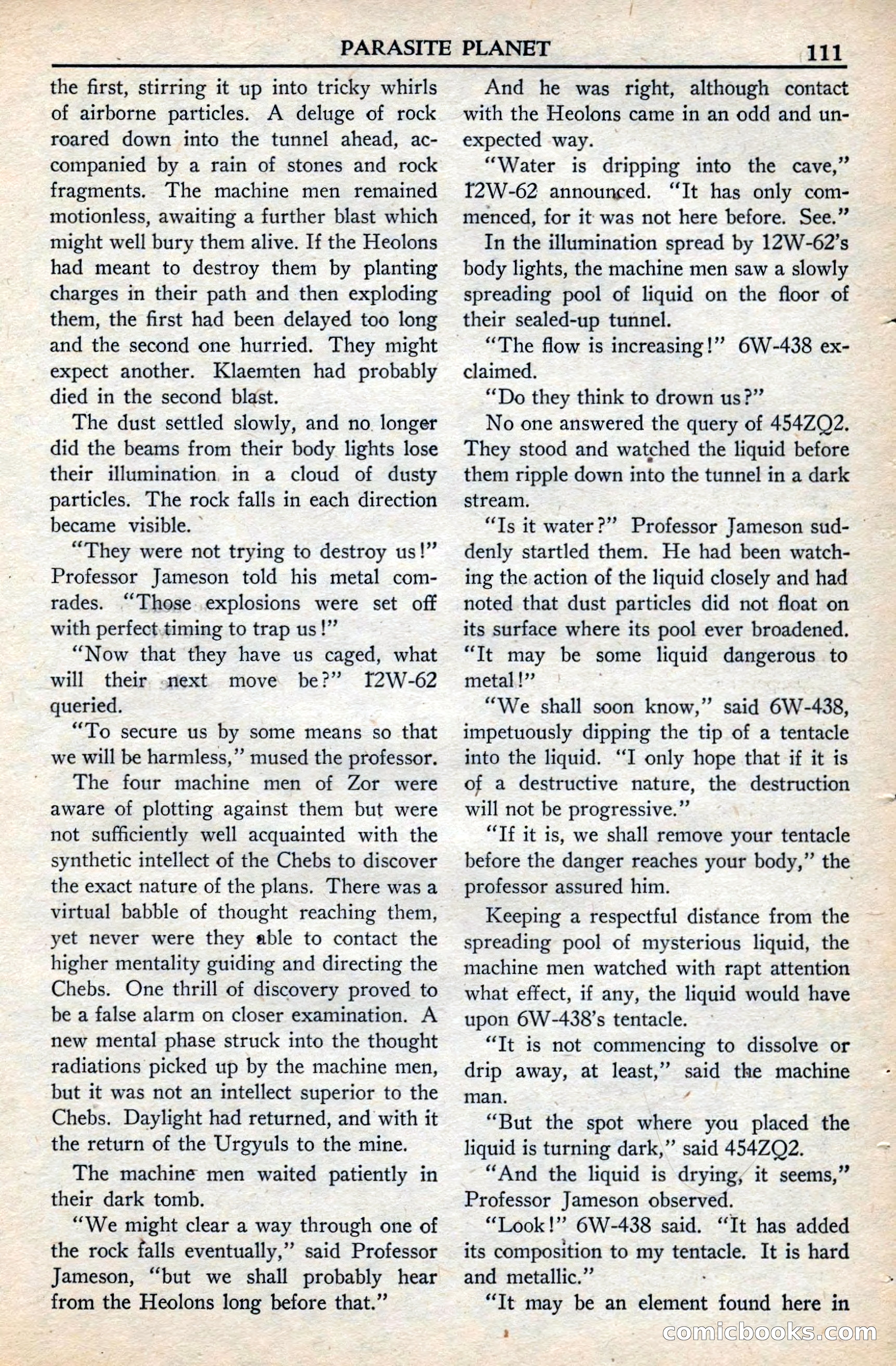 Super Science Stories, November 1949 — page 111 of 132