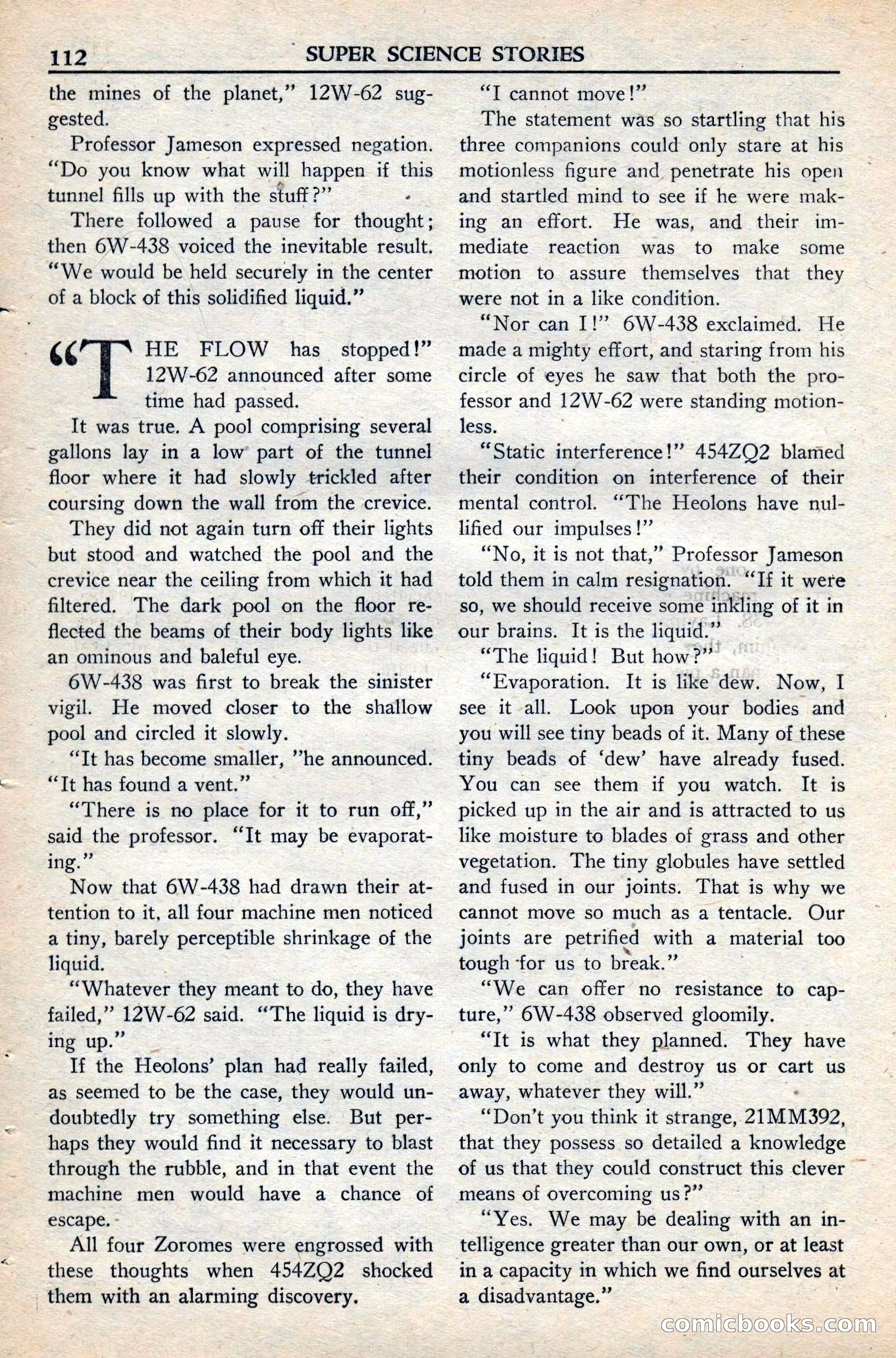 Super Science Stories, November 1949 — page 112 of 132