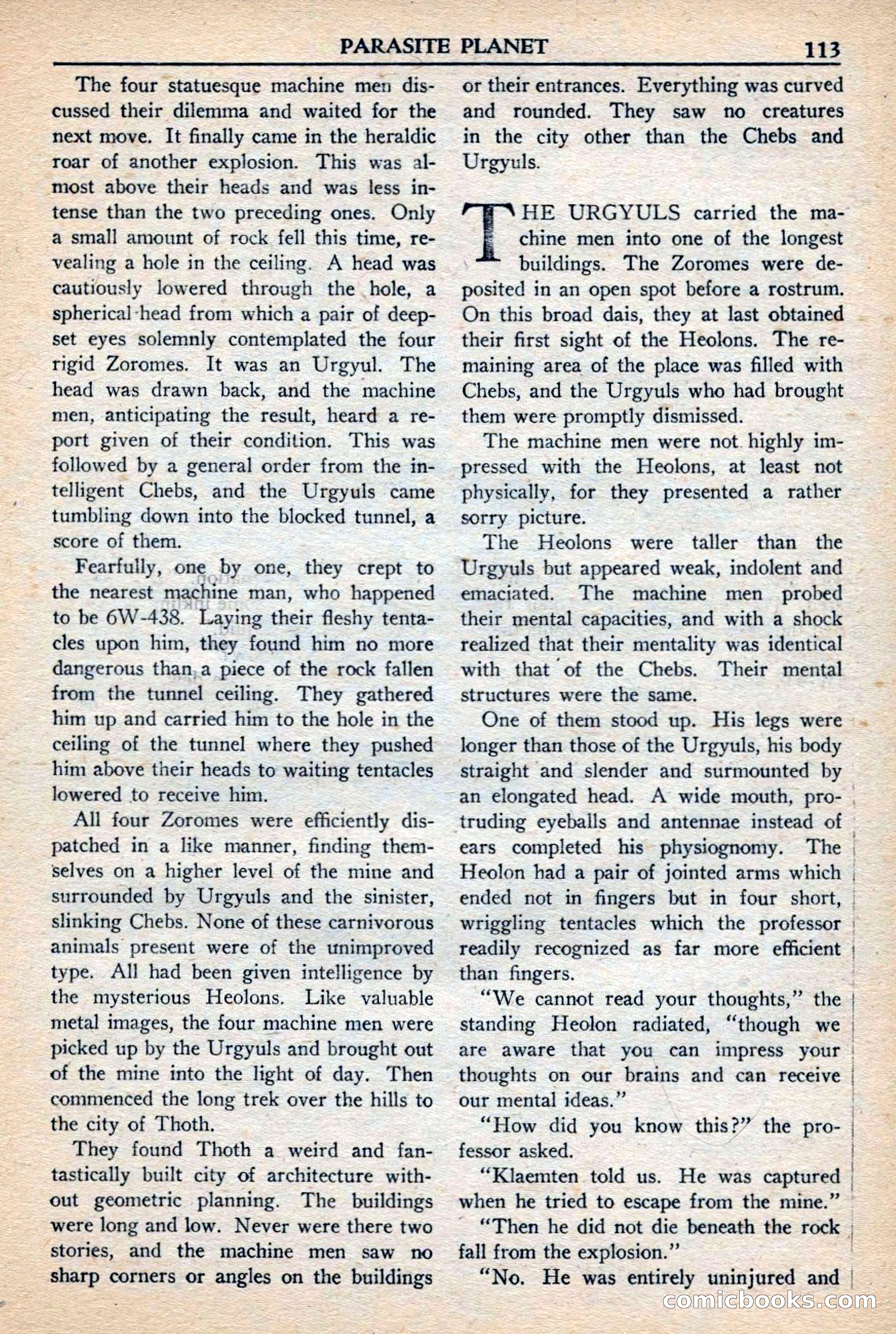Super Science Stories, November 1949 — page 113 of 132