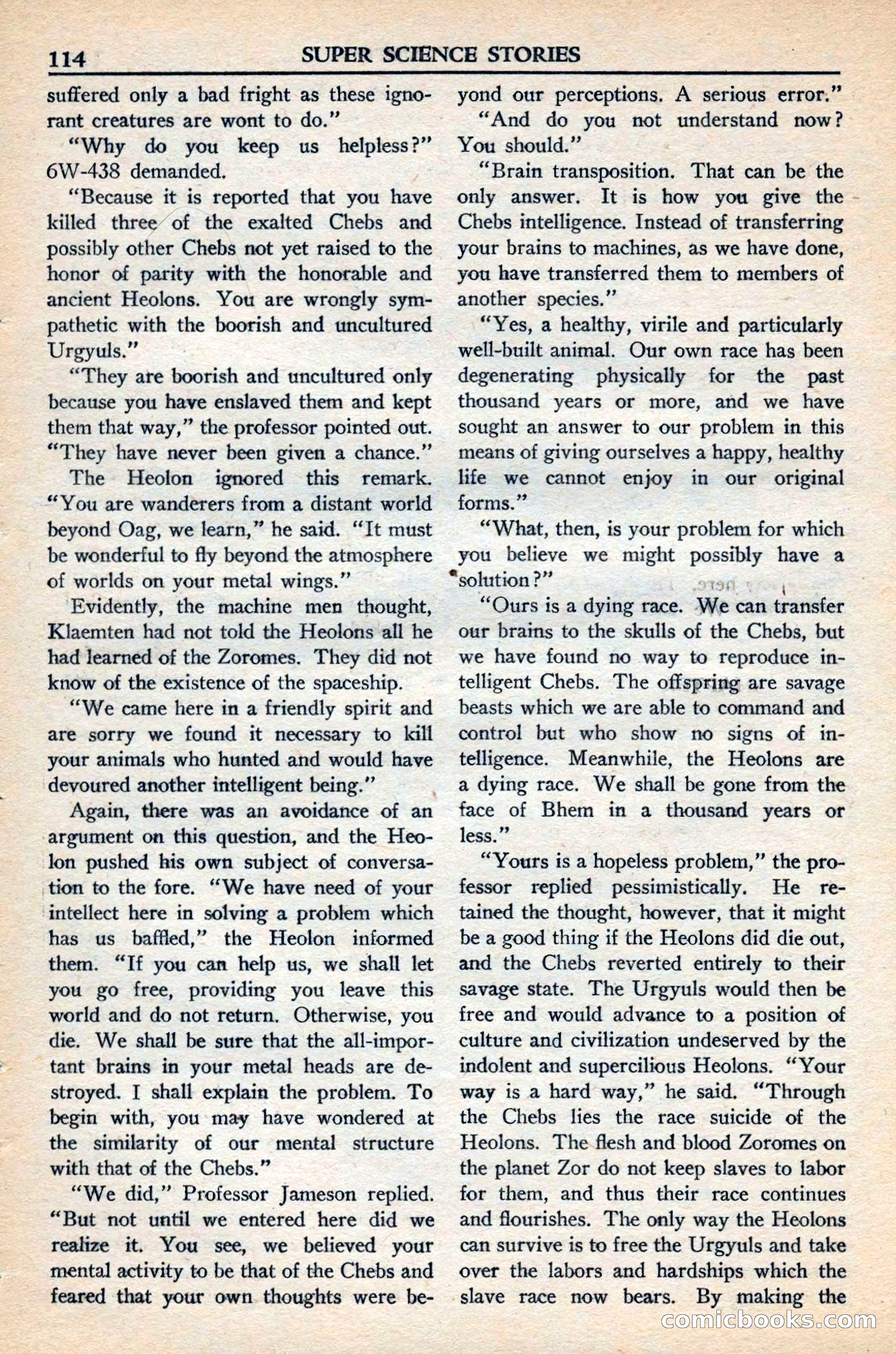 Super Science Stories, November 1949 — page 114 of 132