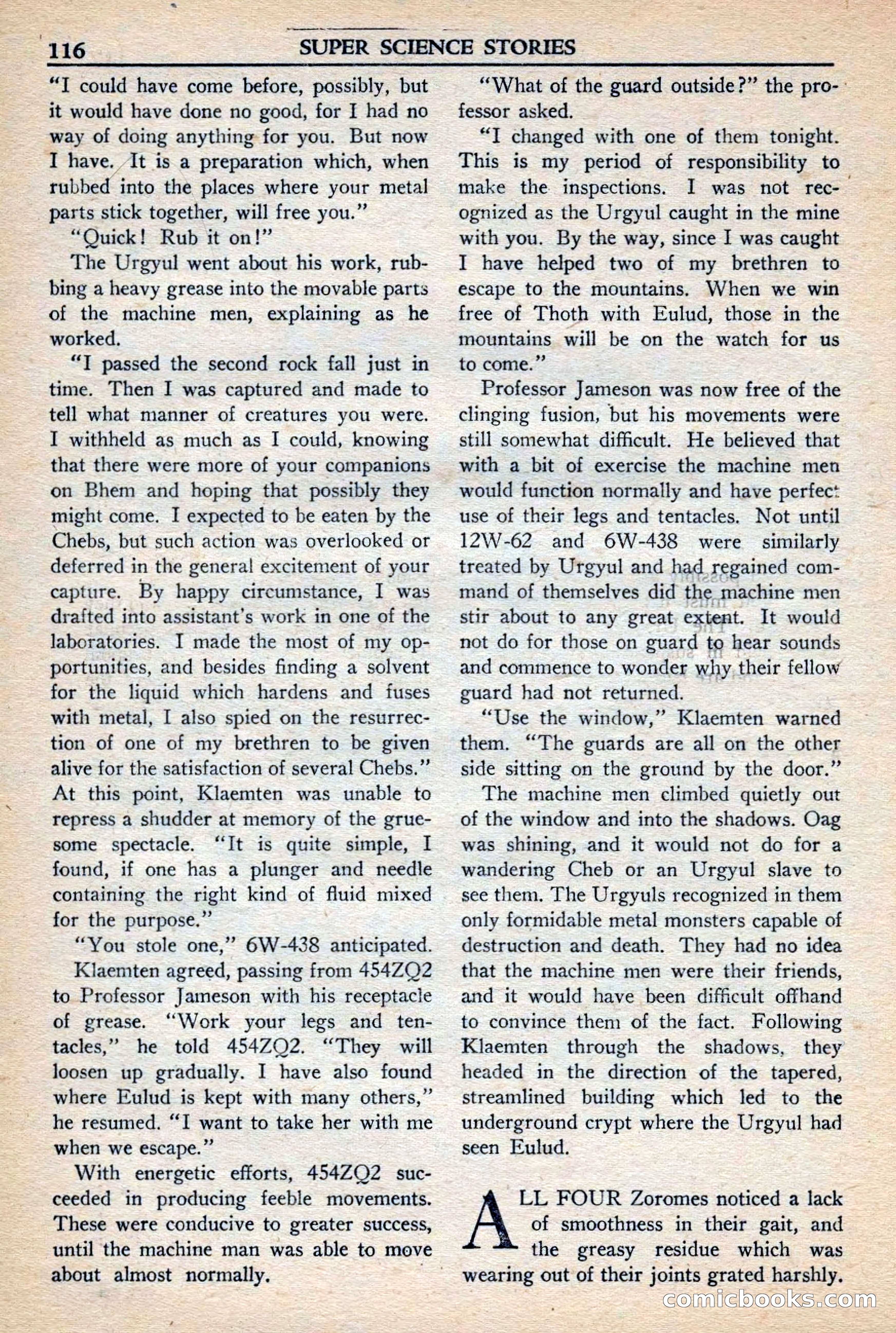 Super Science Stories, November 1949 — page 116 of 132