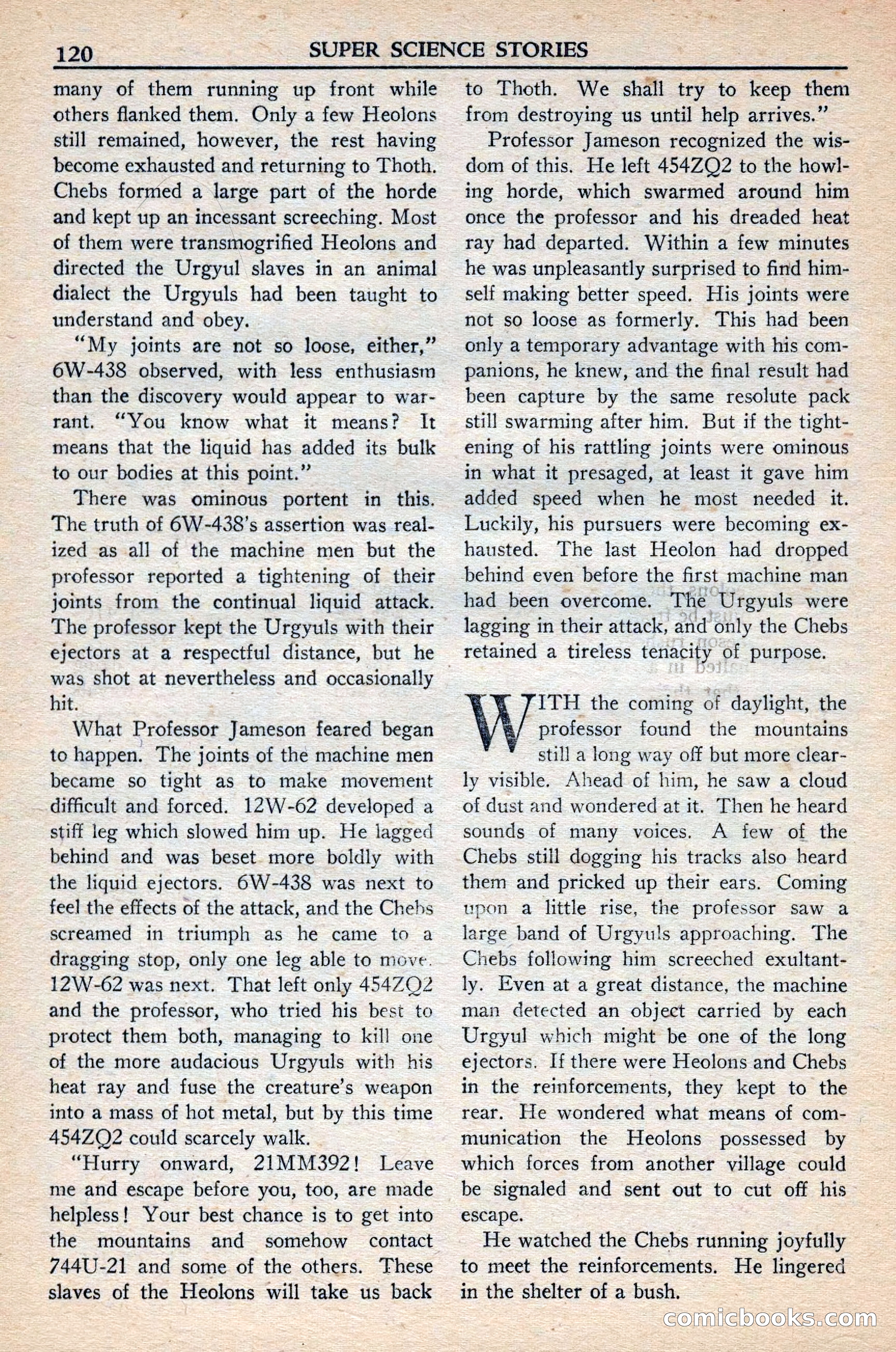 Super Science Stories, November 1949 — page 120 of 132