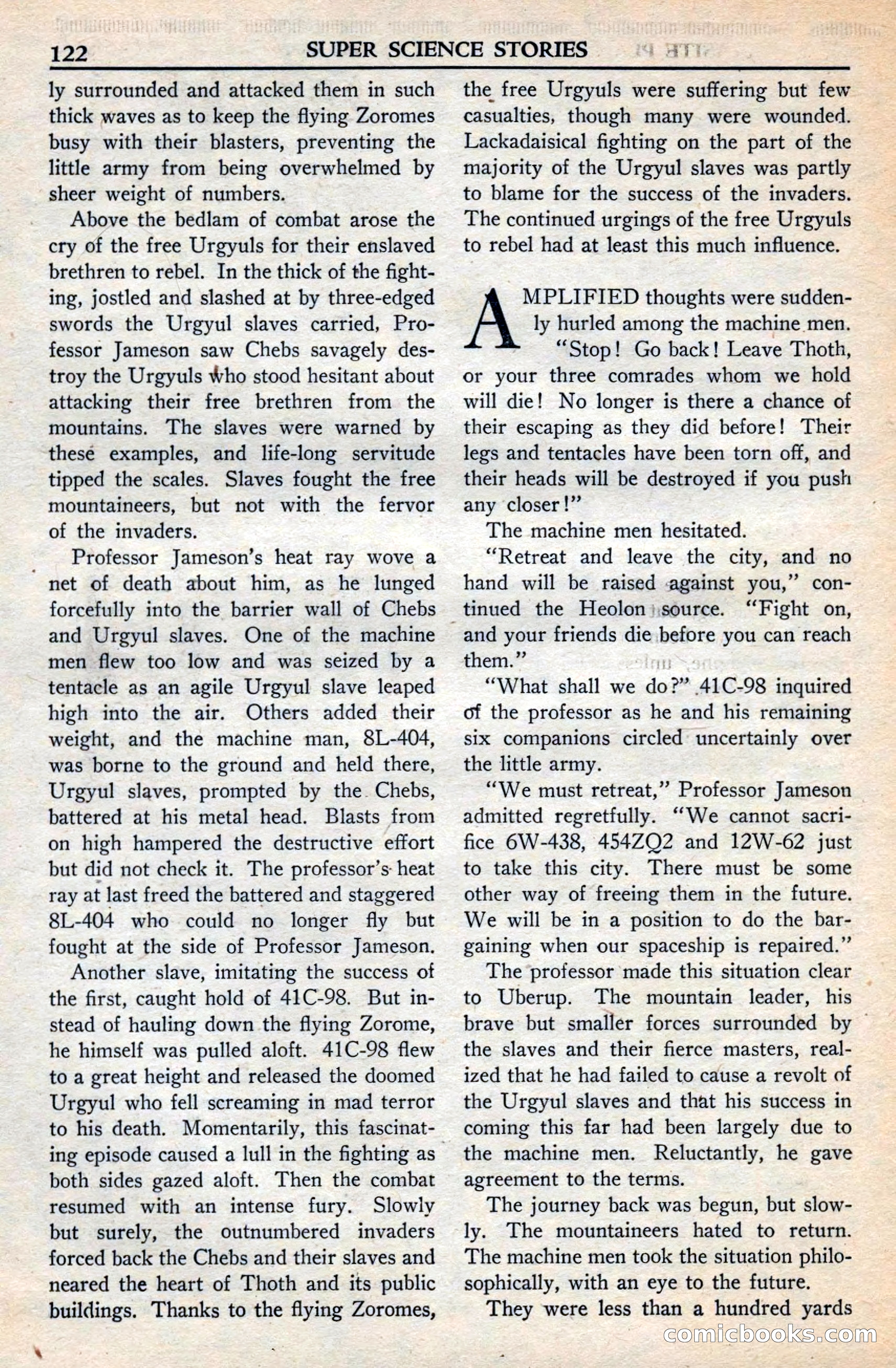 Super Science Stories, November 1949 — page 122 of 132