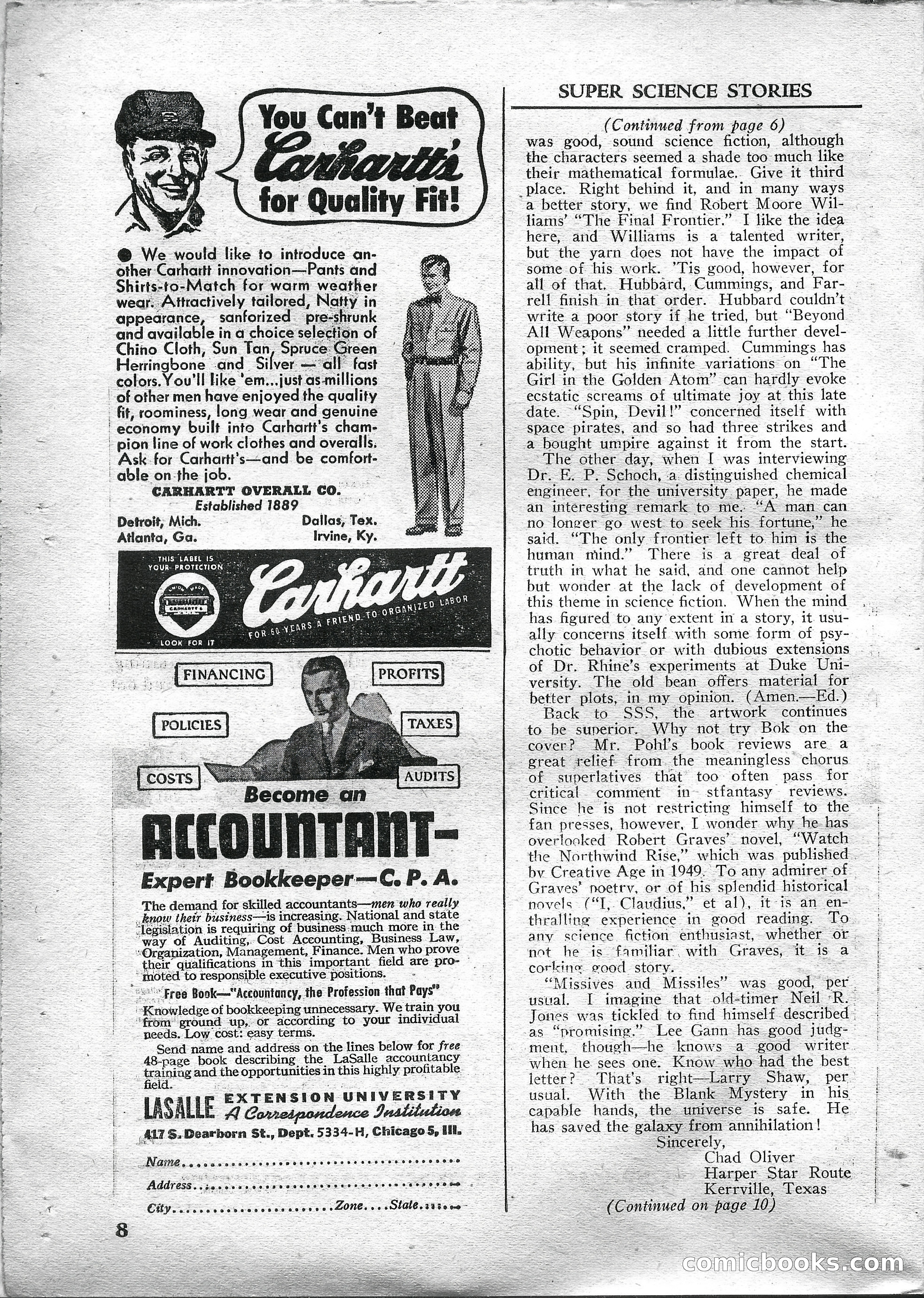Super Science Stories, May 1950 — page 8 of 132
