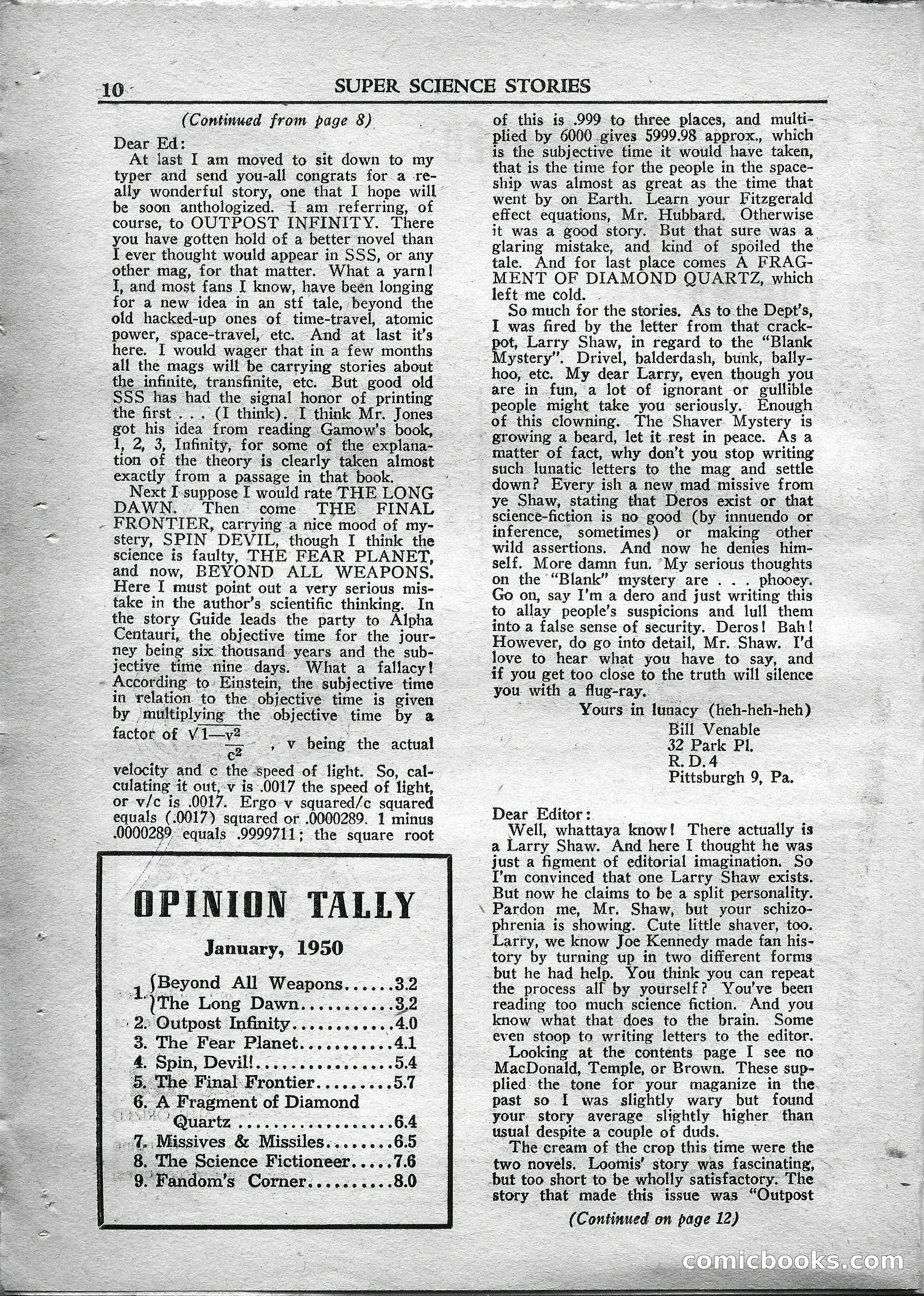 Super Science Stories, May 1950 — page 10 of 132