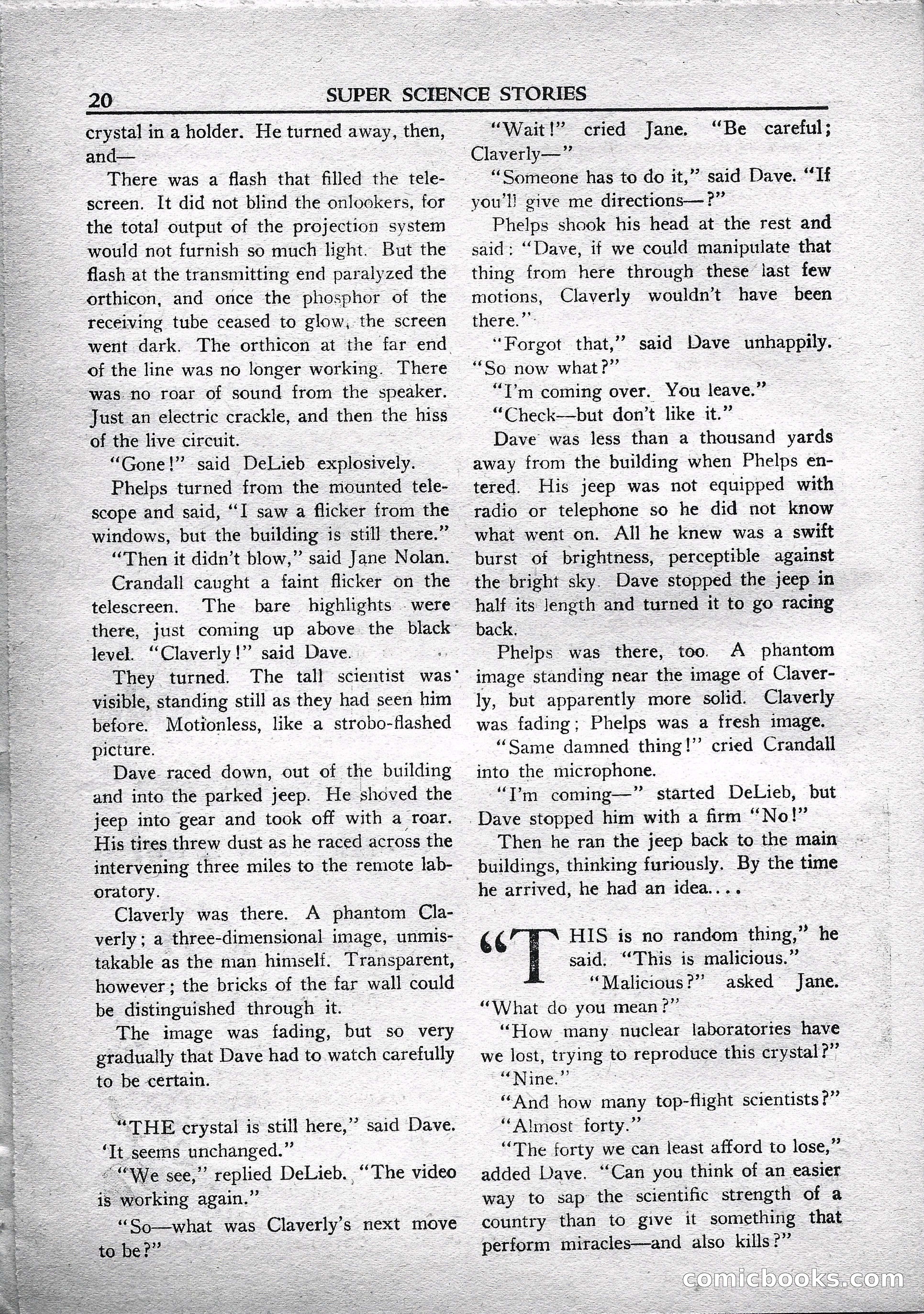 Super Science Stories, May 1950 — page 20 of 132