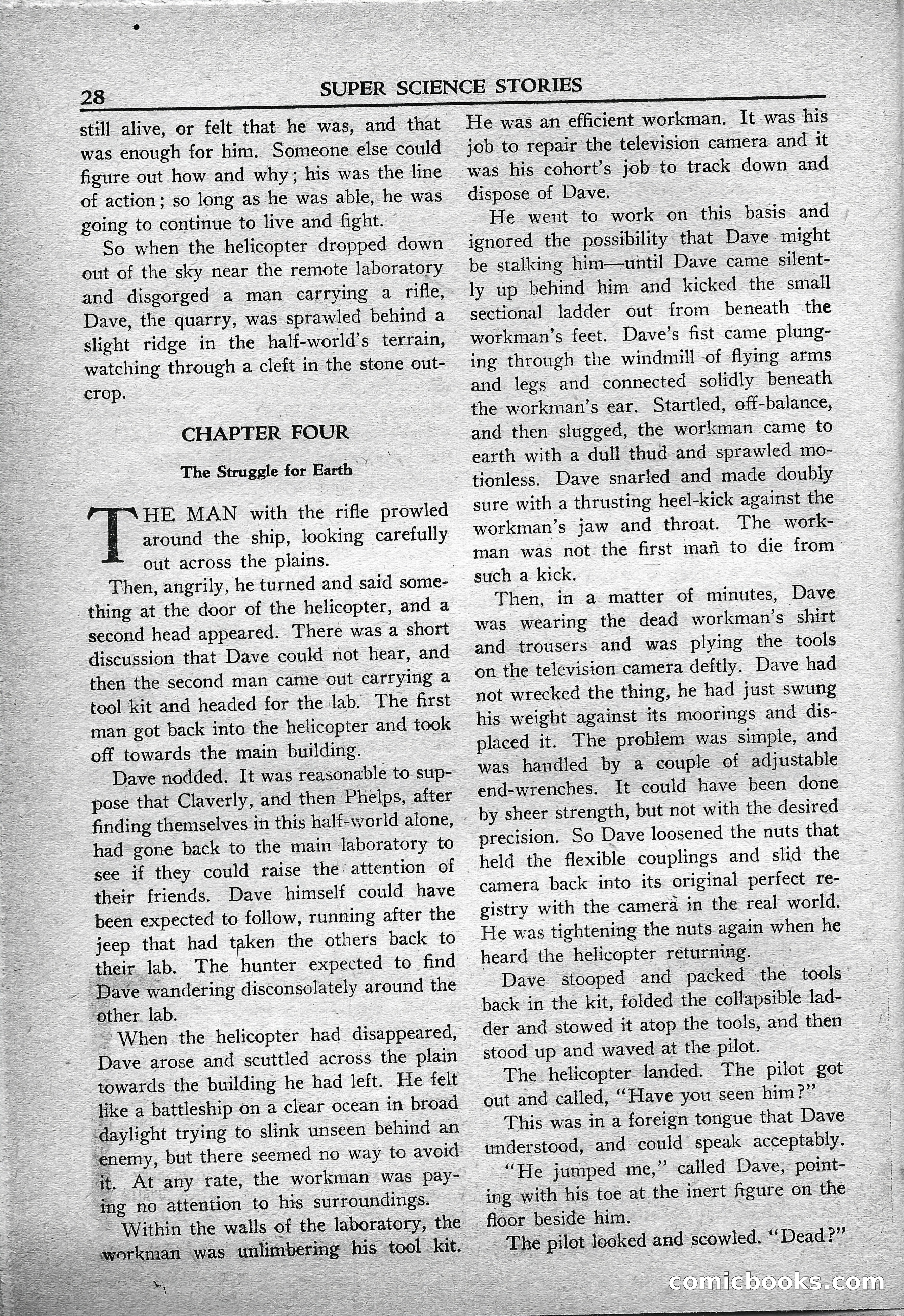 Super Science Stories, May 1950 — page 28 of 132
