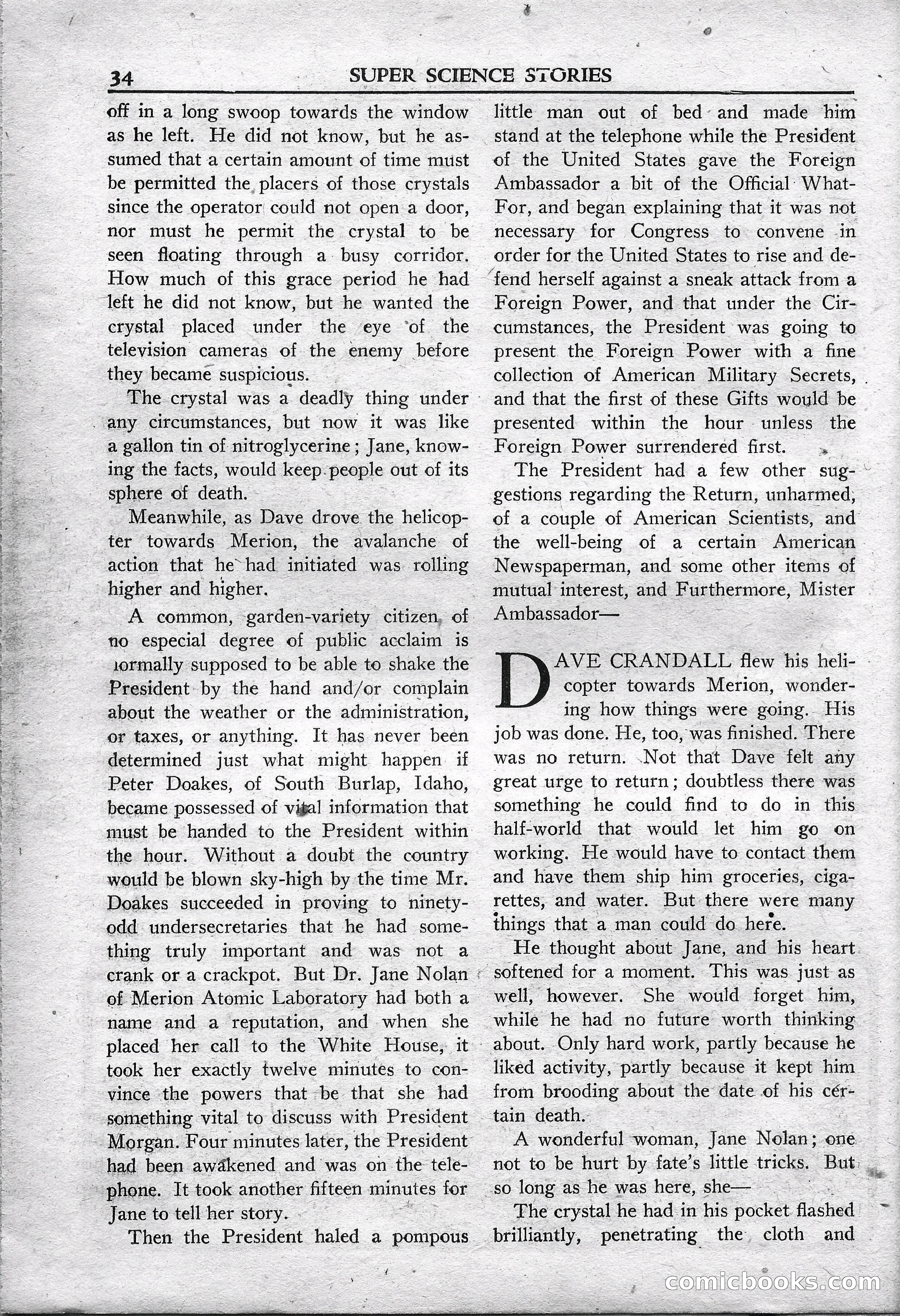 Super Science Stories, May 1950 — page 34 of 132