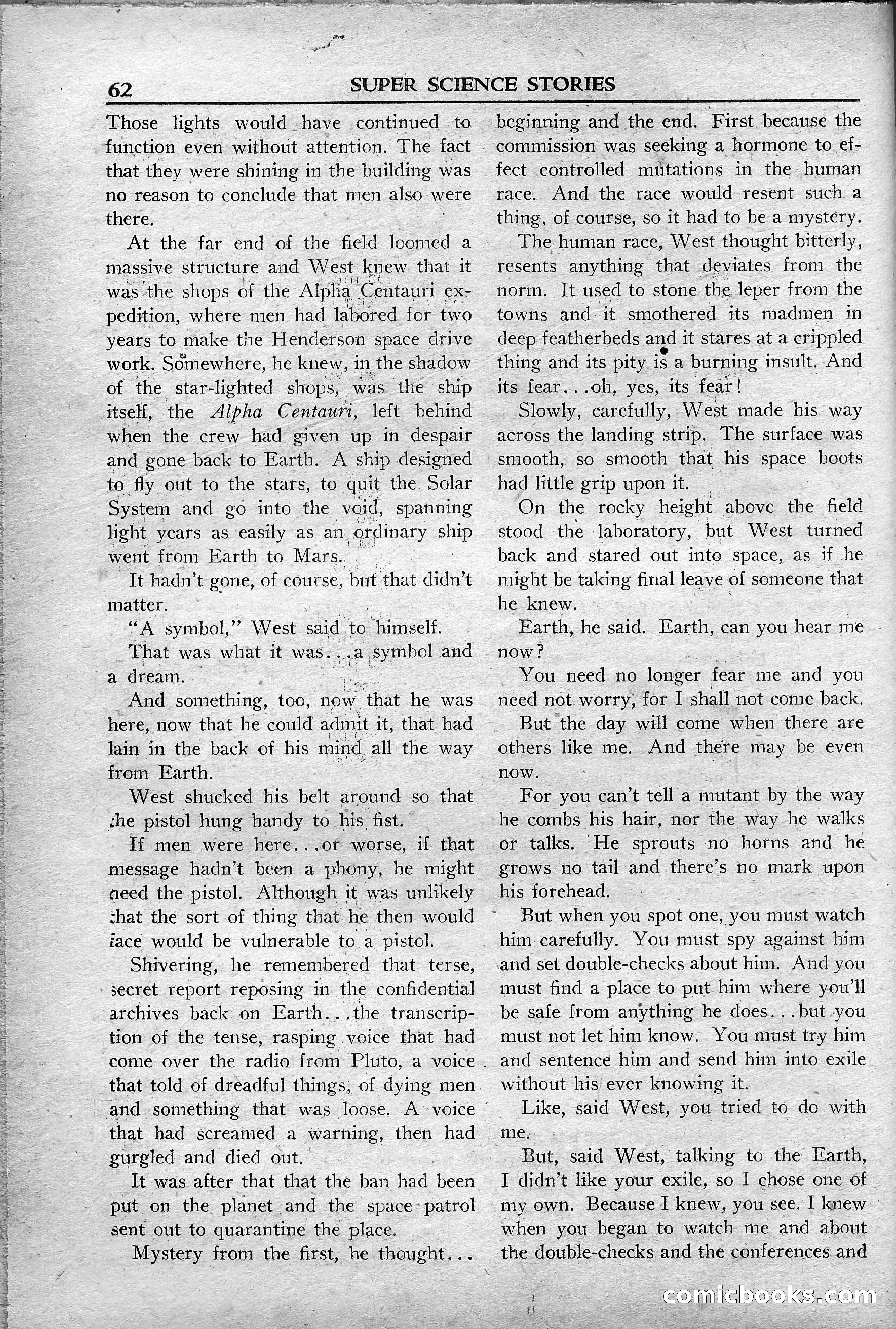 Super Science Stories, May 1950 — page 62 of 132
