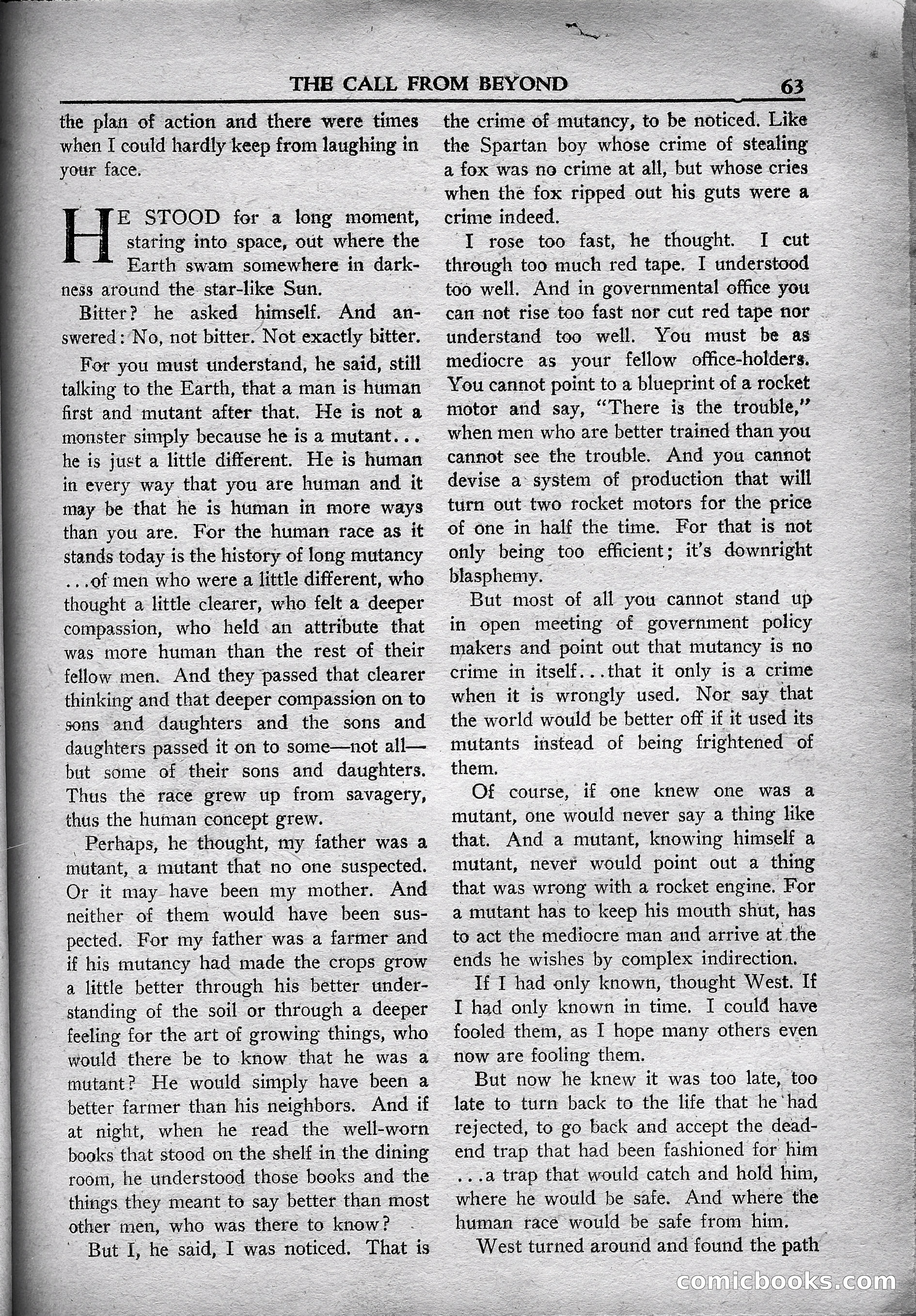 Super Science Stories, May 1950 — page 63 of 132