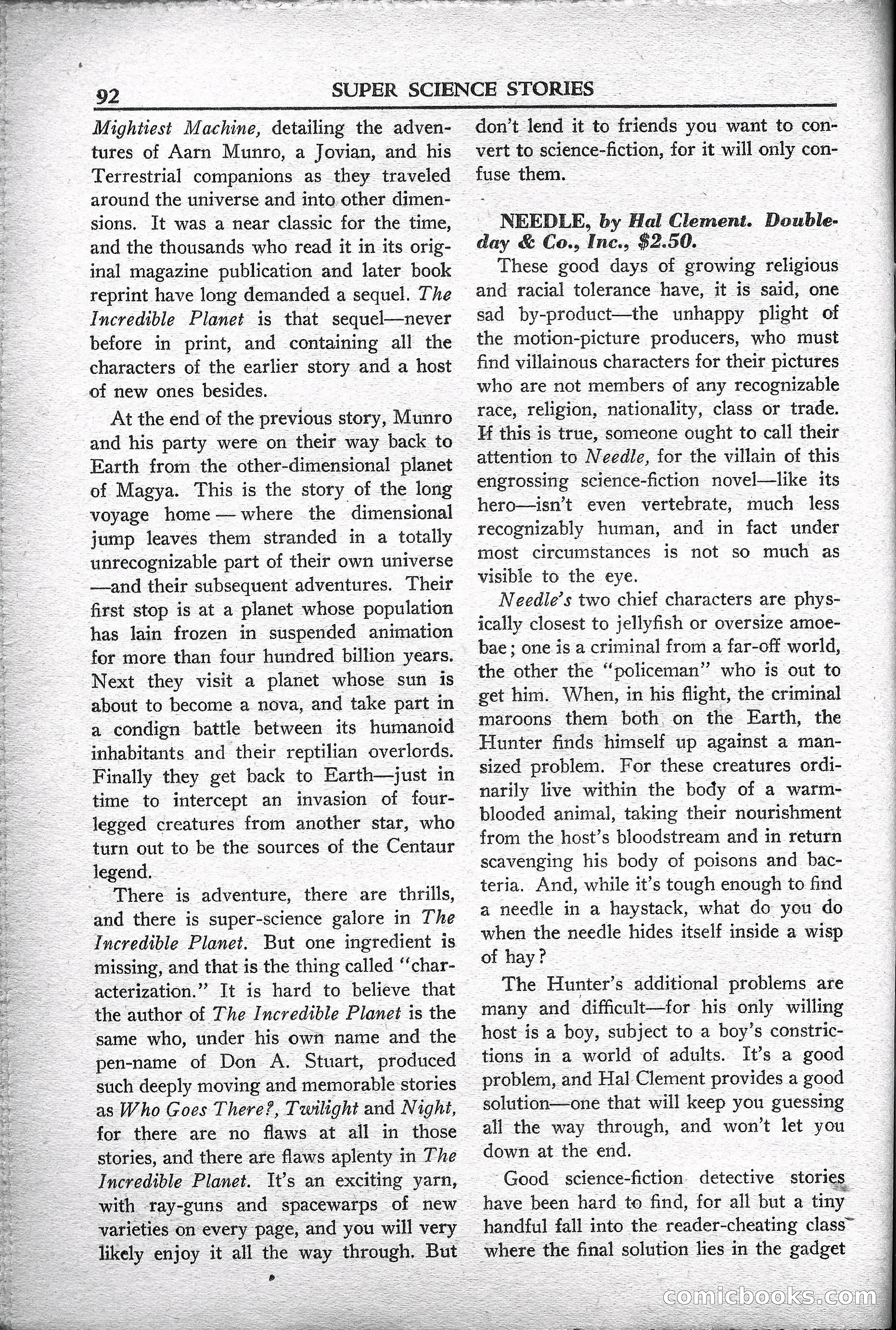 Super Science Stories, May 1950 — page 92 of 132
