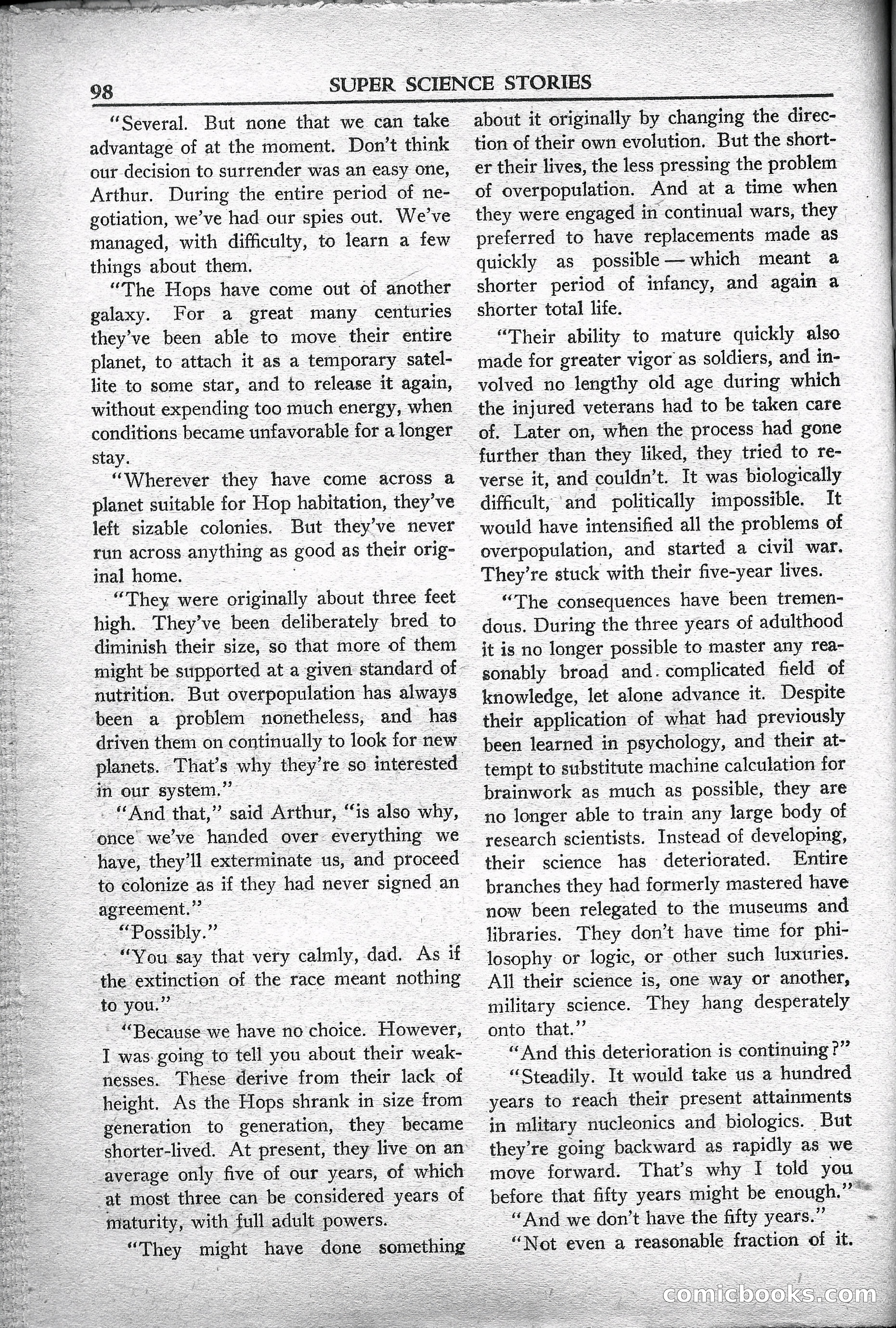 Super Science Stories, May 1950 — page 98 of 132