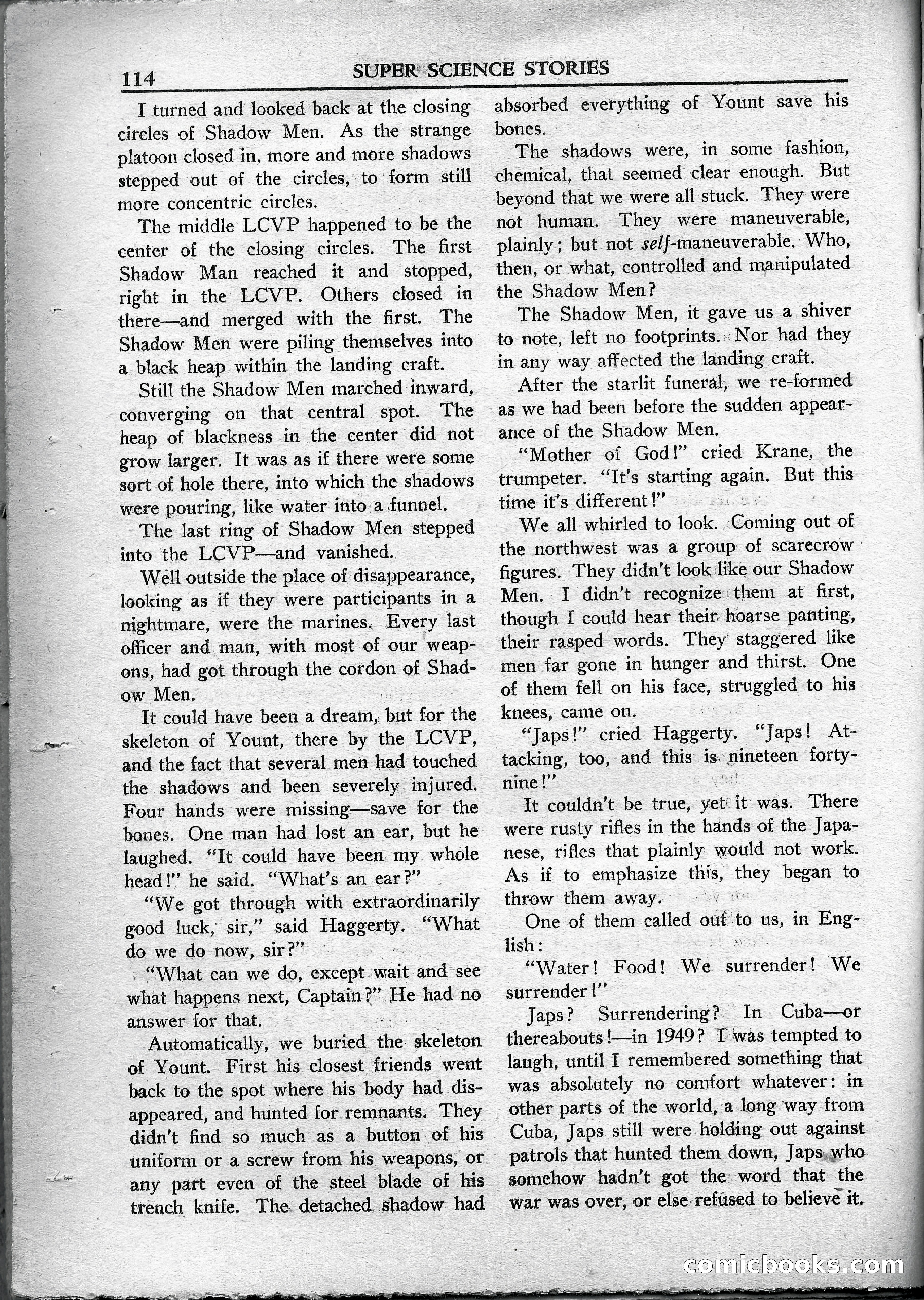 Super Science Stories, May 1950 — page 114 of 132