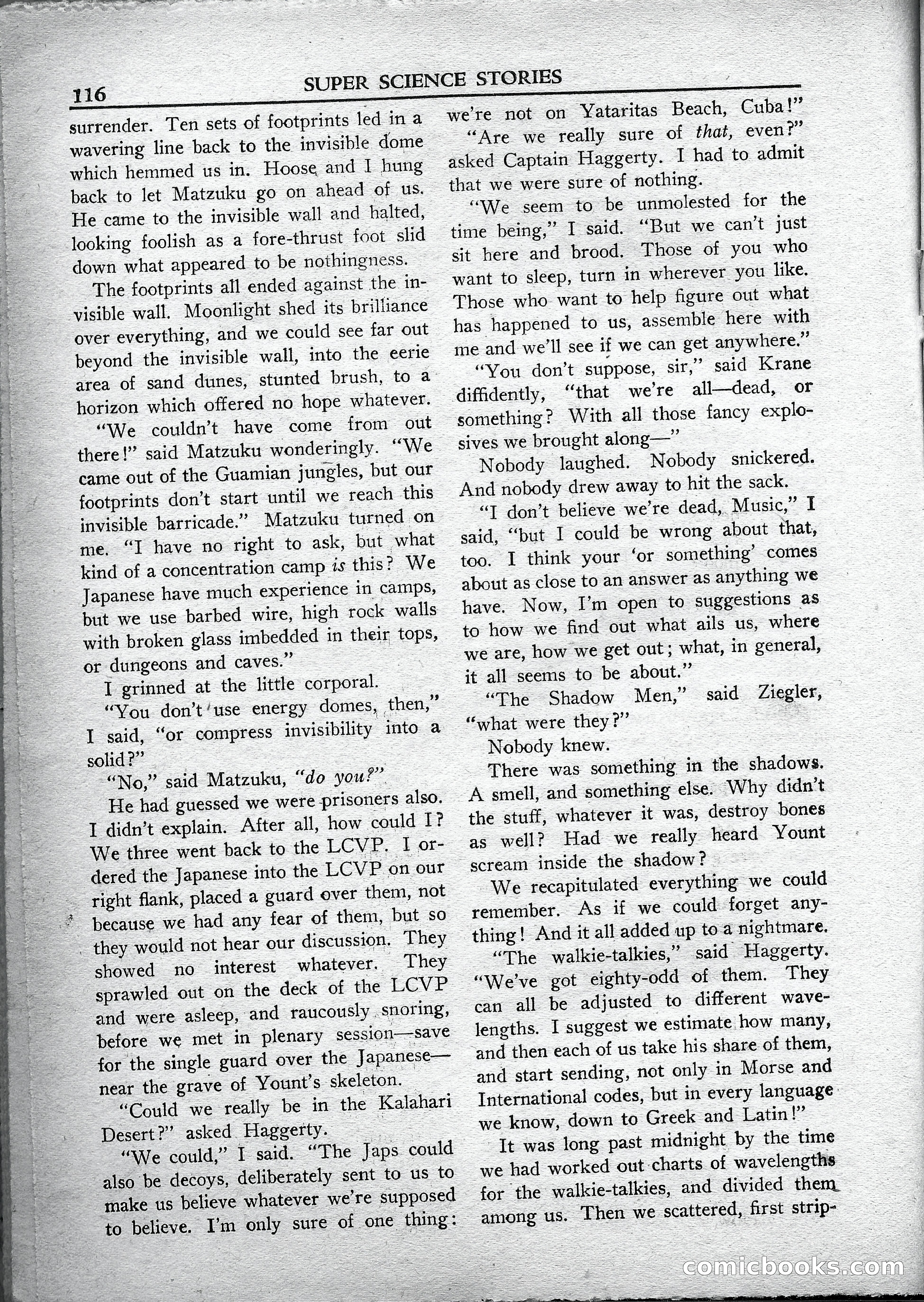 Super Science Stories, May 1950 — page 116 of 132