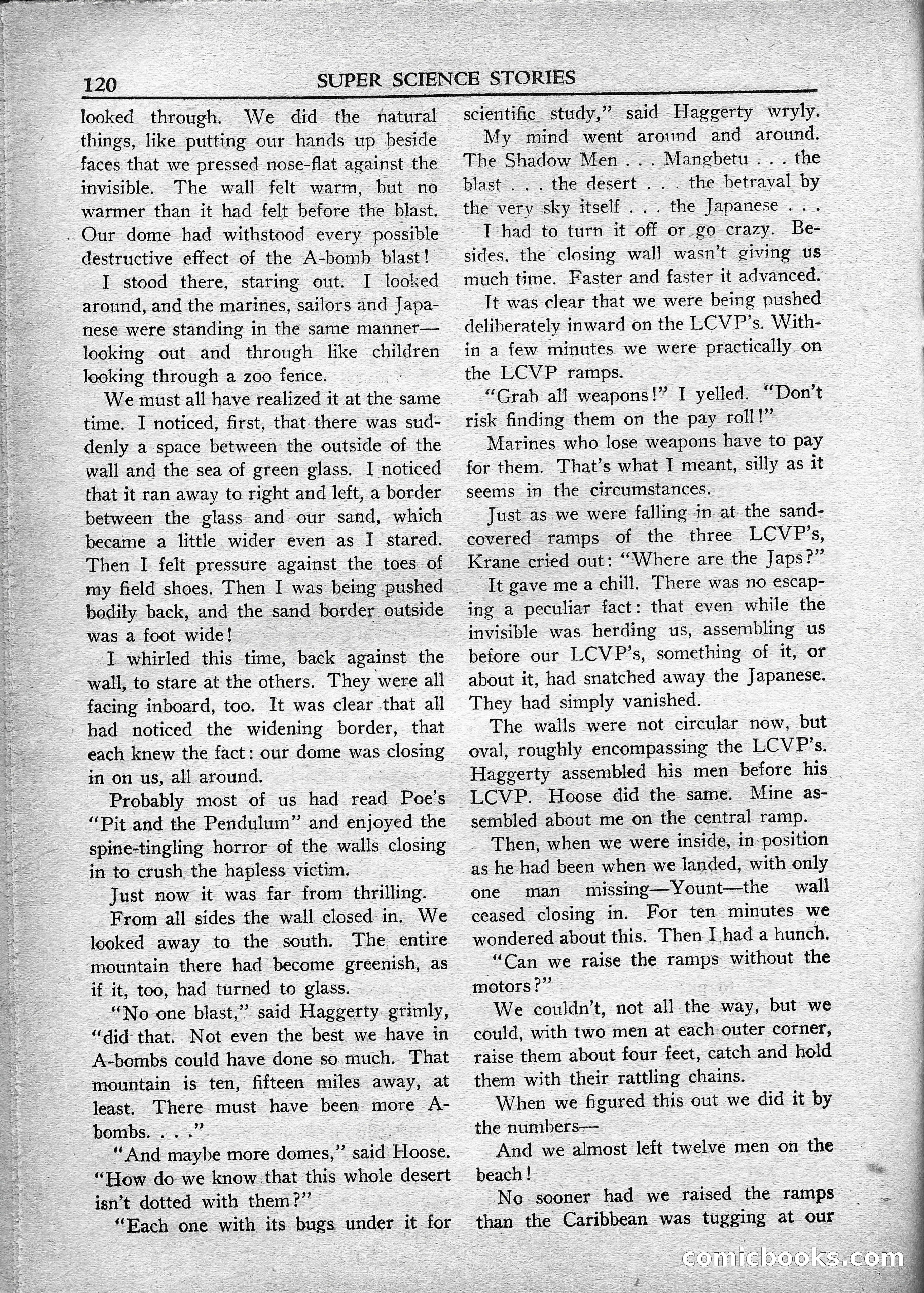 Super Science Stories, May 1950 — page 120 of 132