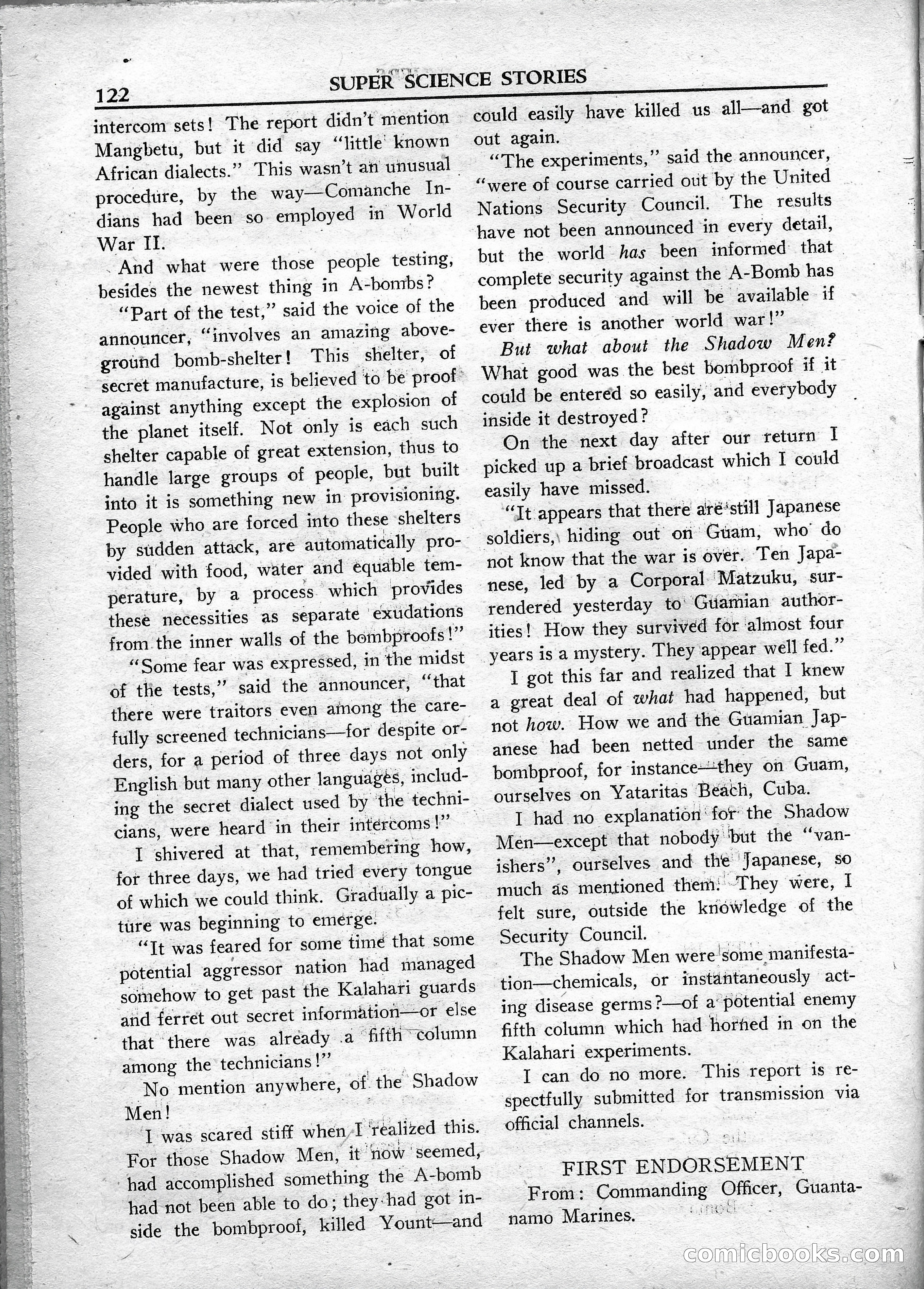 Super Science Stories, May 1950 — page 122 of 132