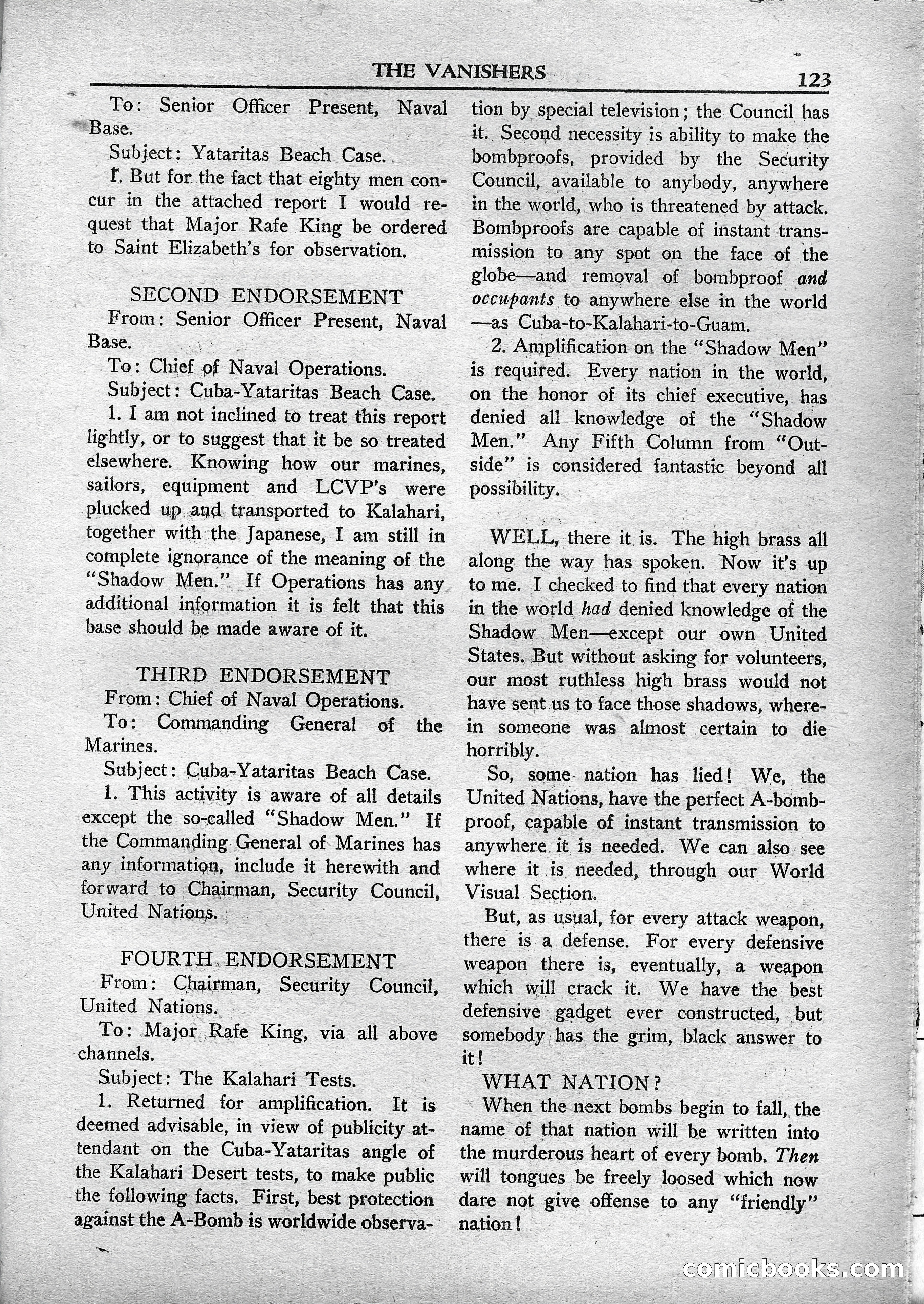 Super Science Stories, May 1950 — page 123 of 132