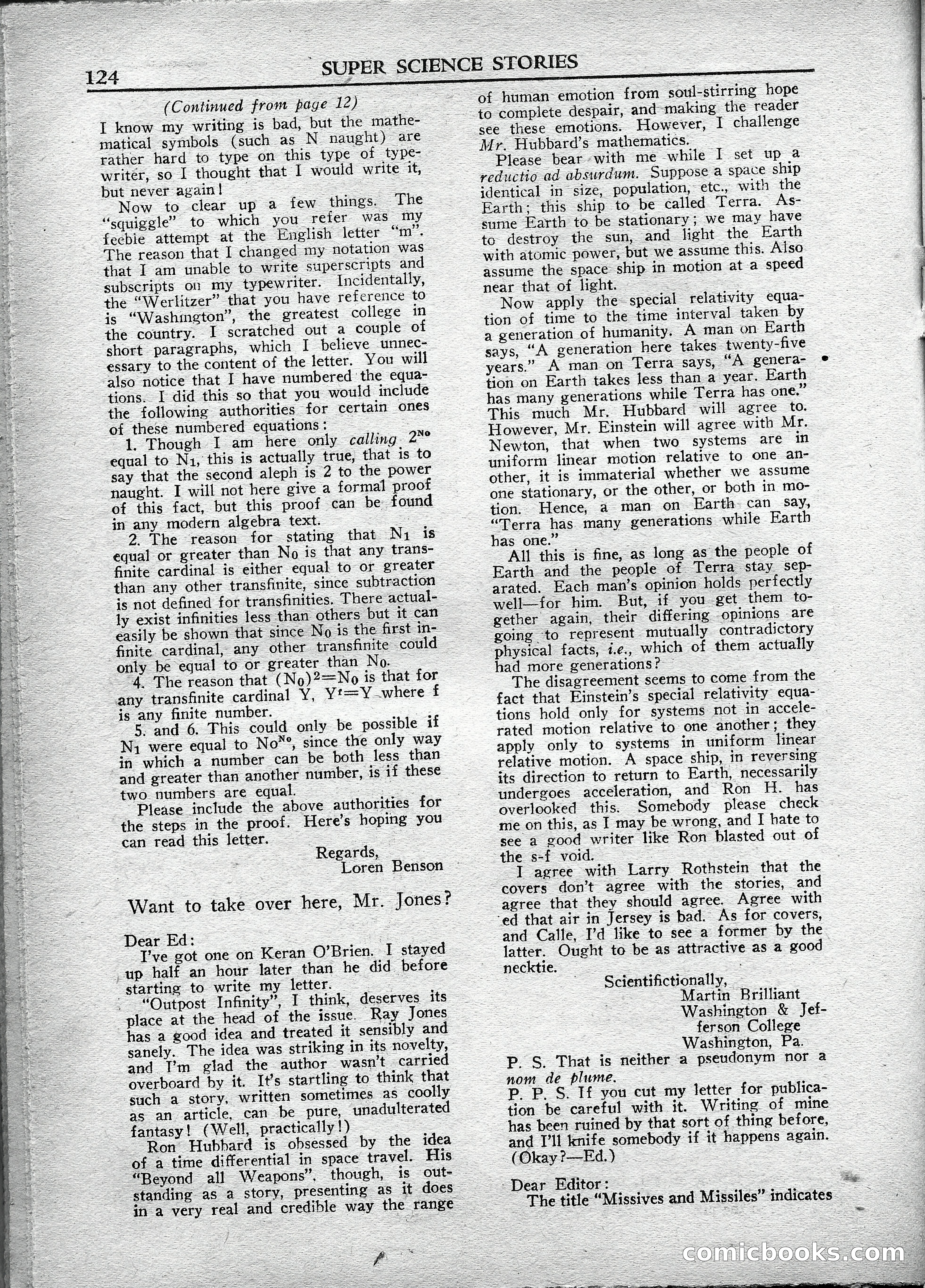 Super Science Stories, May 1950 — page 124 of 132