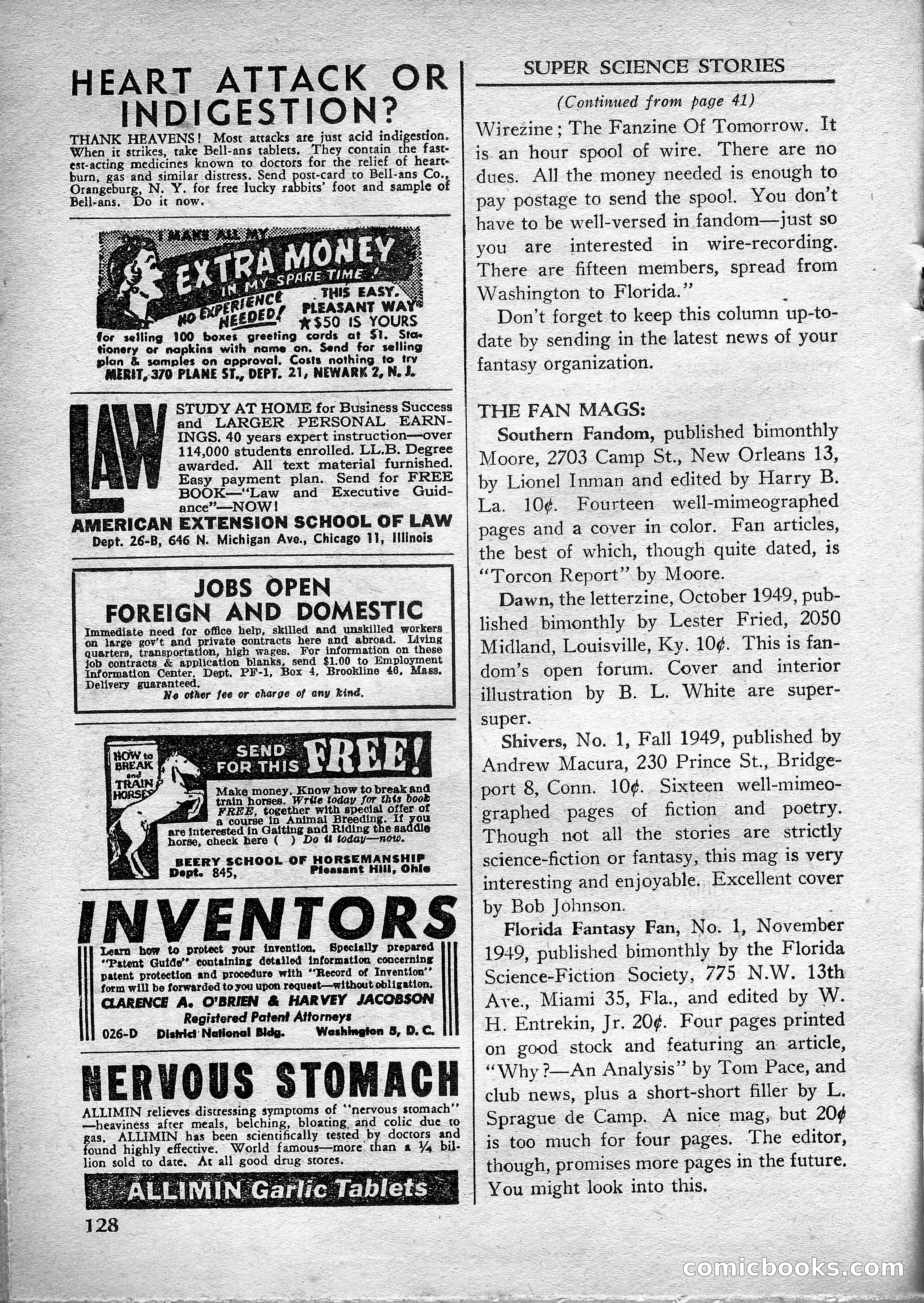 Super Science Stories, May 1950 — page 128 of 132