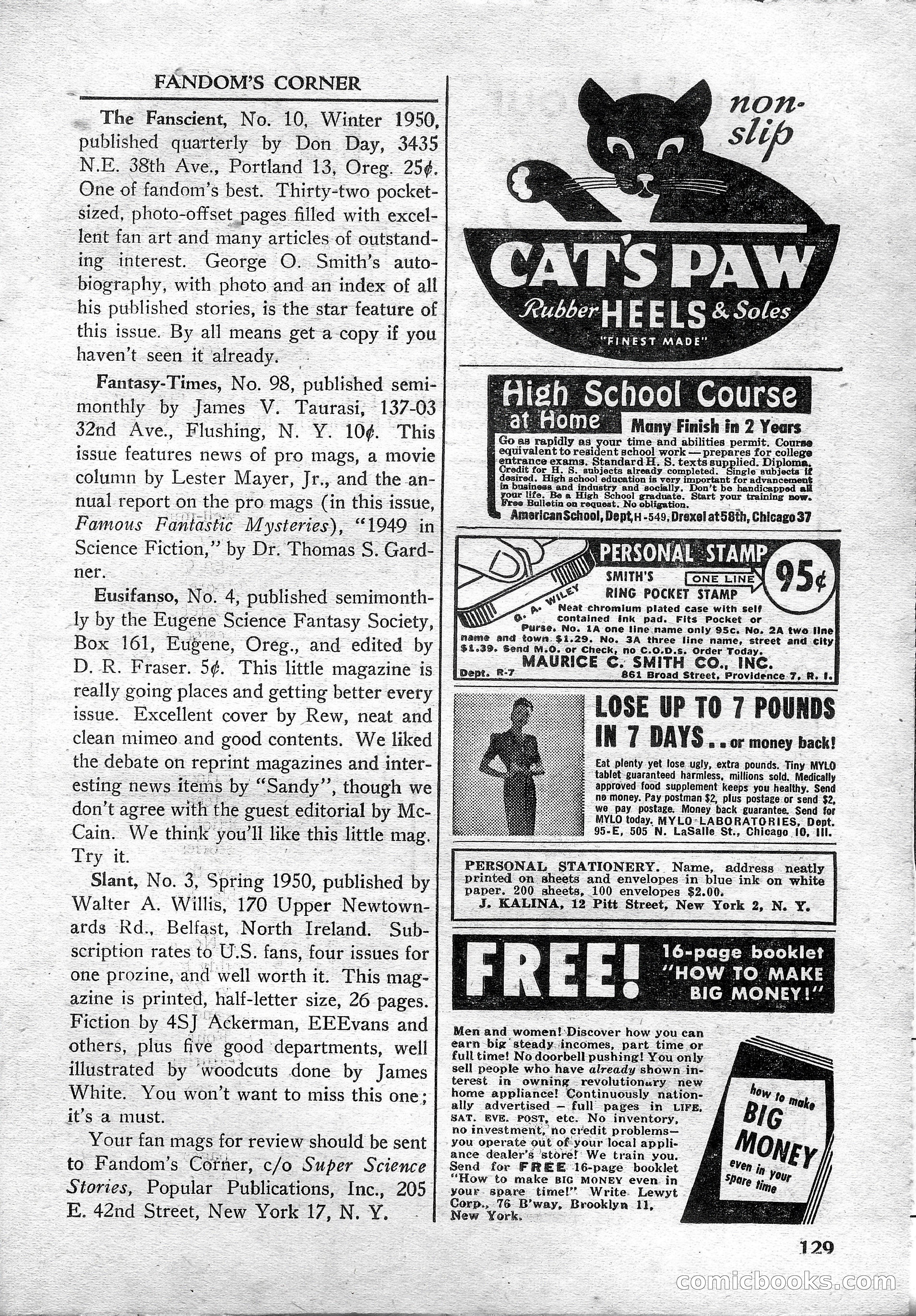 Super Science Stories, May 1950 — page 129 of 132