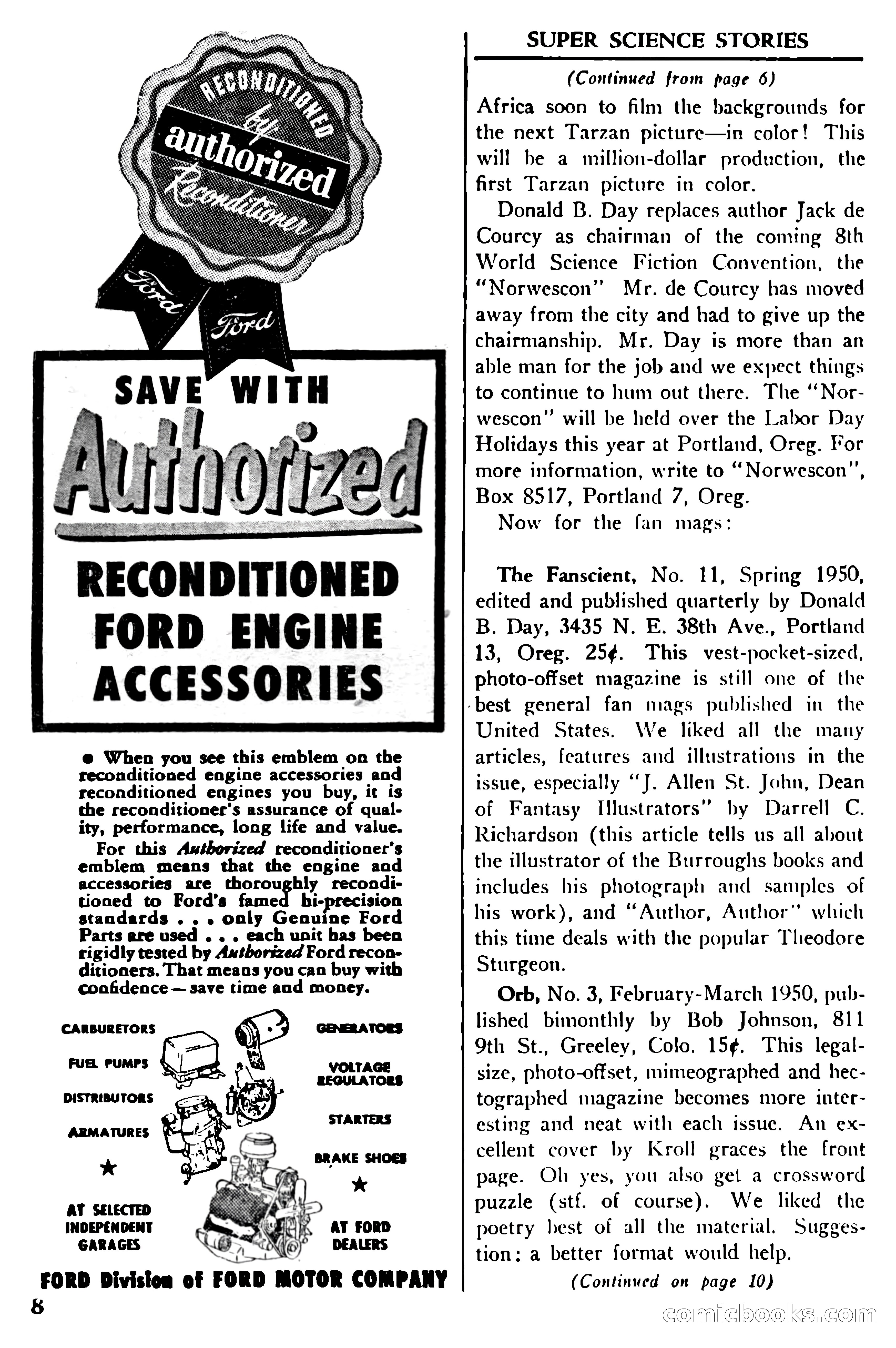 Super Science Stories, July 1950 — page 8 of 133