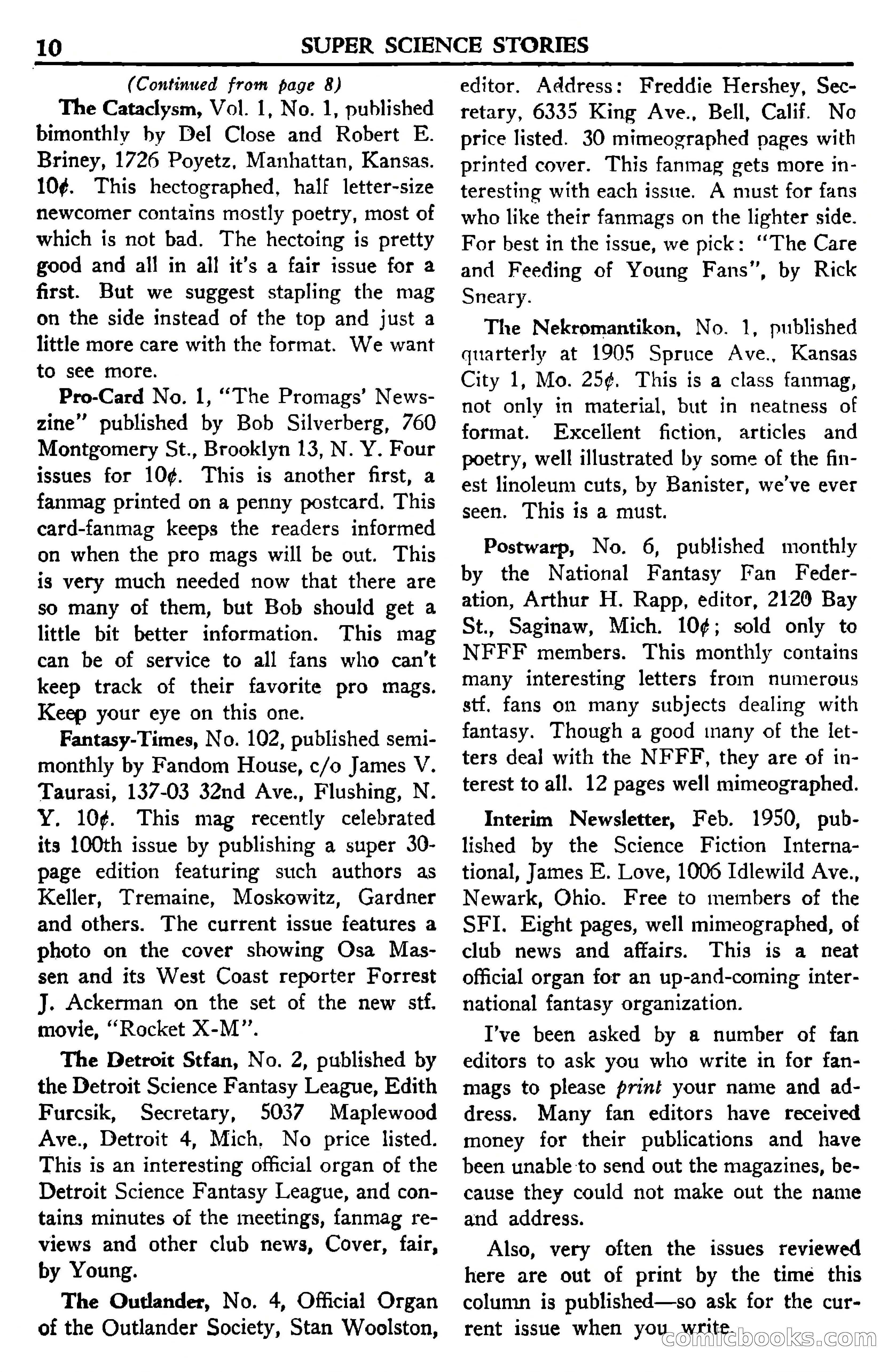 Super Science Stories, July 1950 — page 10 of 133