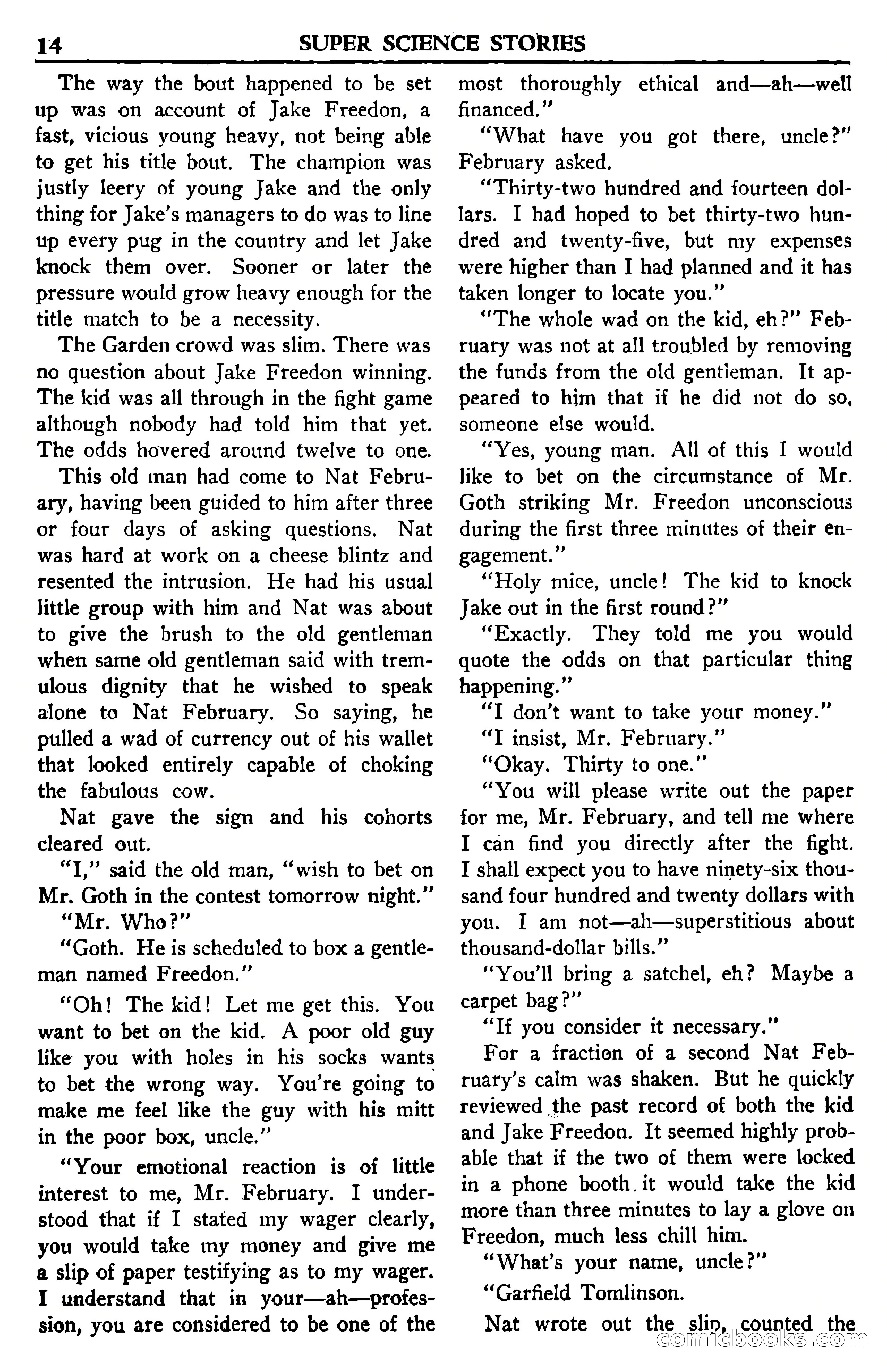 Super Science Stories, July 1950 — page 14 of 133