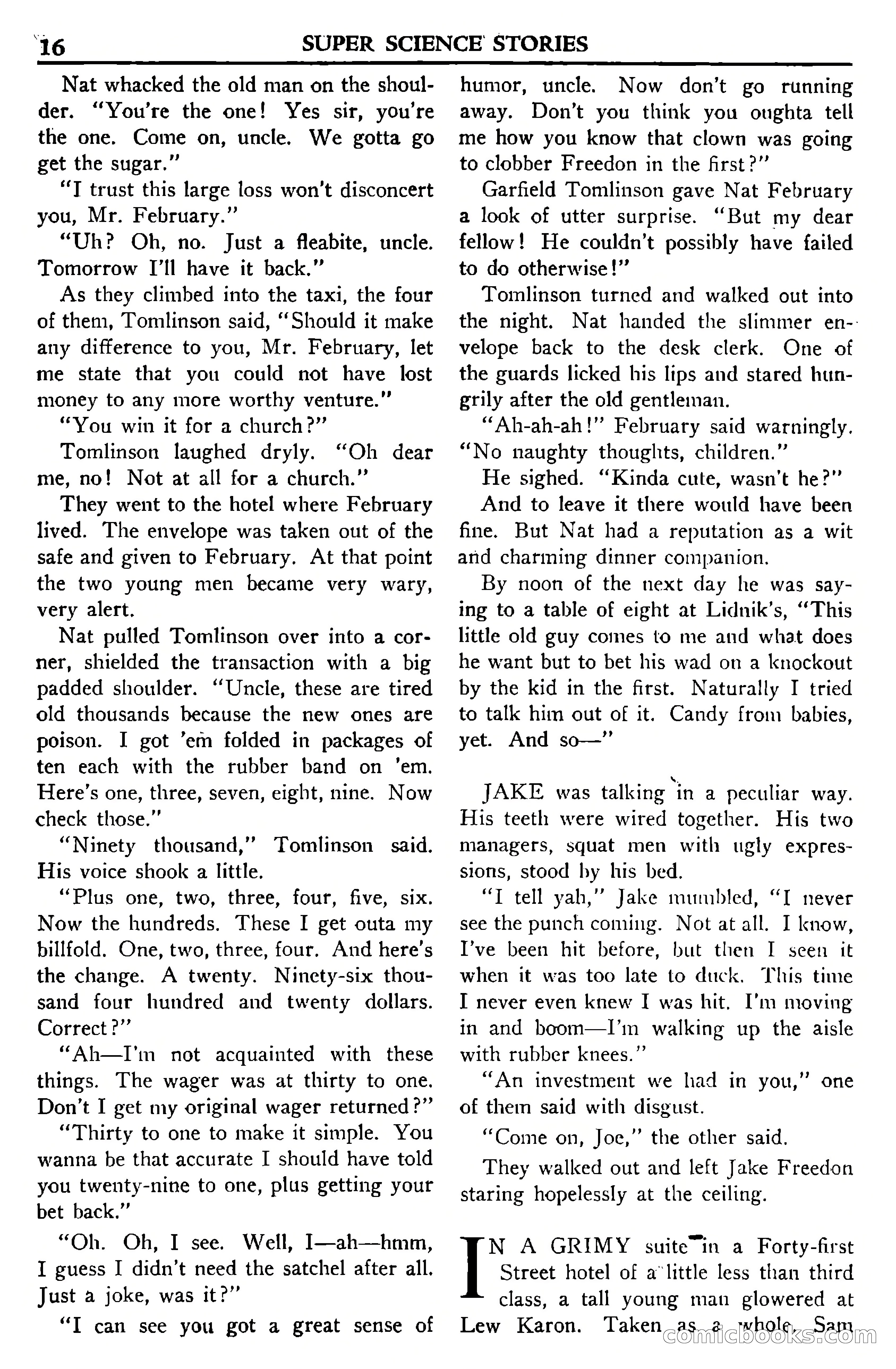 Super Science Stories, July 1950 — page 16 of 133