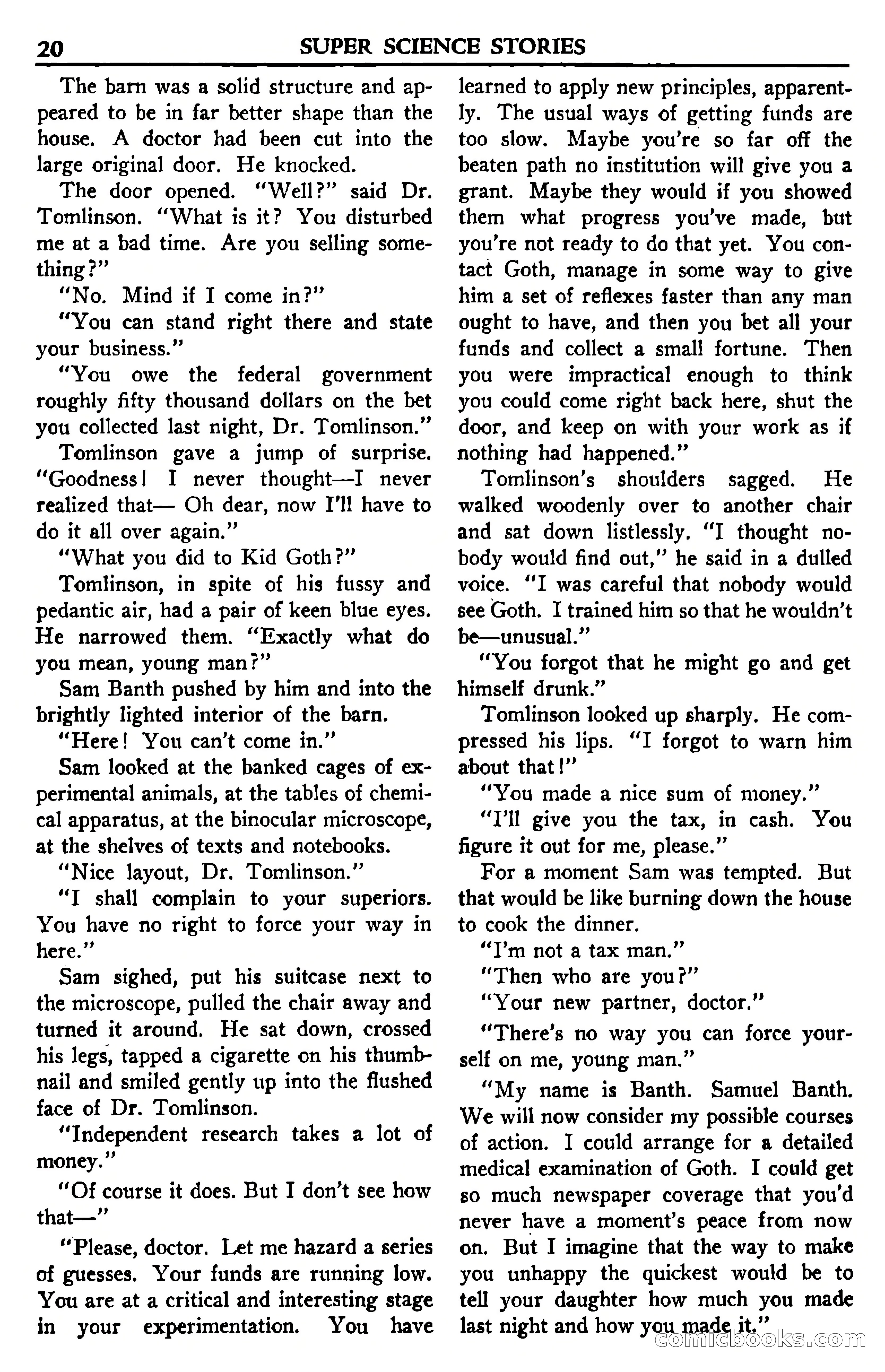 Super Science Stories, July 1950 — page 20 of 133